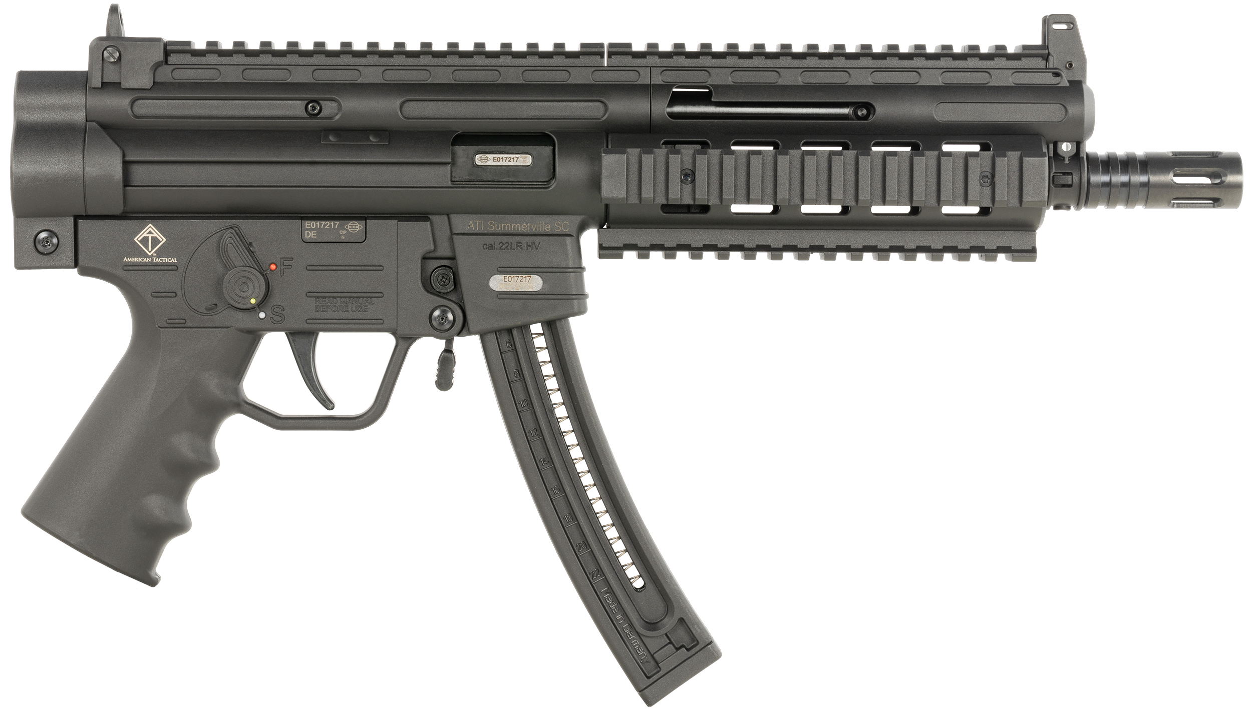 American Tactical Inc. Gsg-16 22 Long Rifle 16.25 in 10+1 Rounds Synthetic Collapsible Stock Faux Suppressor