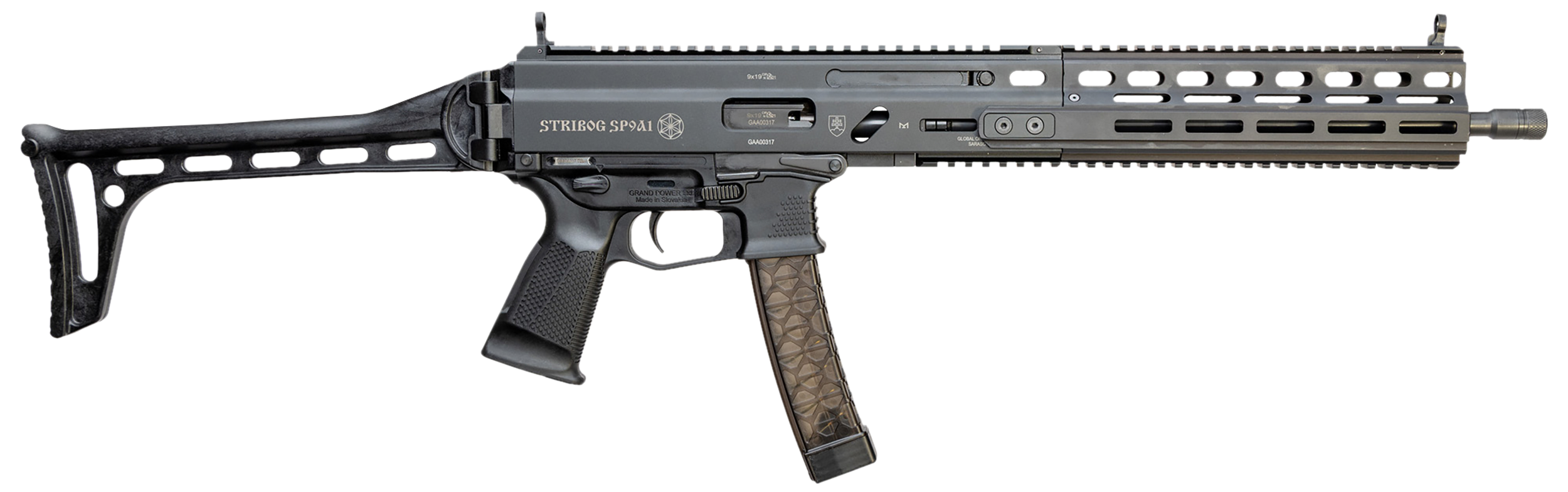 Global Ordnance Llc Grand Power Stribog SP9A1 9mm Luger 16 inch 30+1 Gray