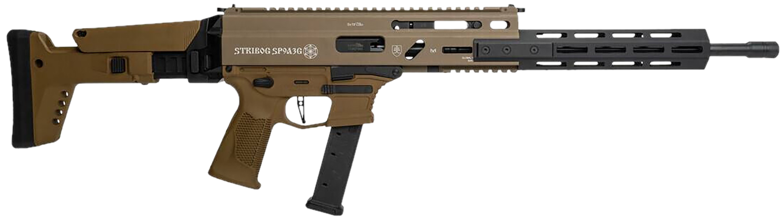 Global Ordnance Grand Power Stribog SP9A3G 9mm Luger 16" 27 Rounds Flat Dark Earth