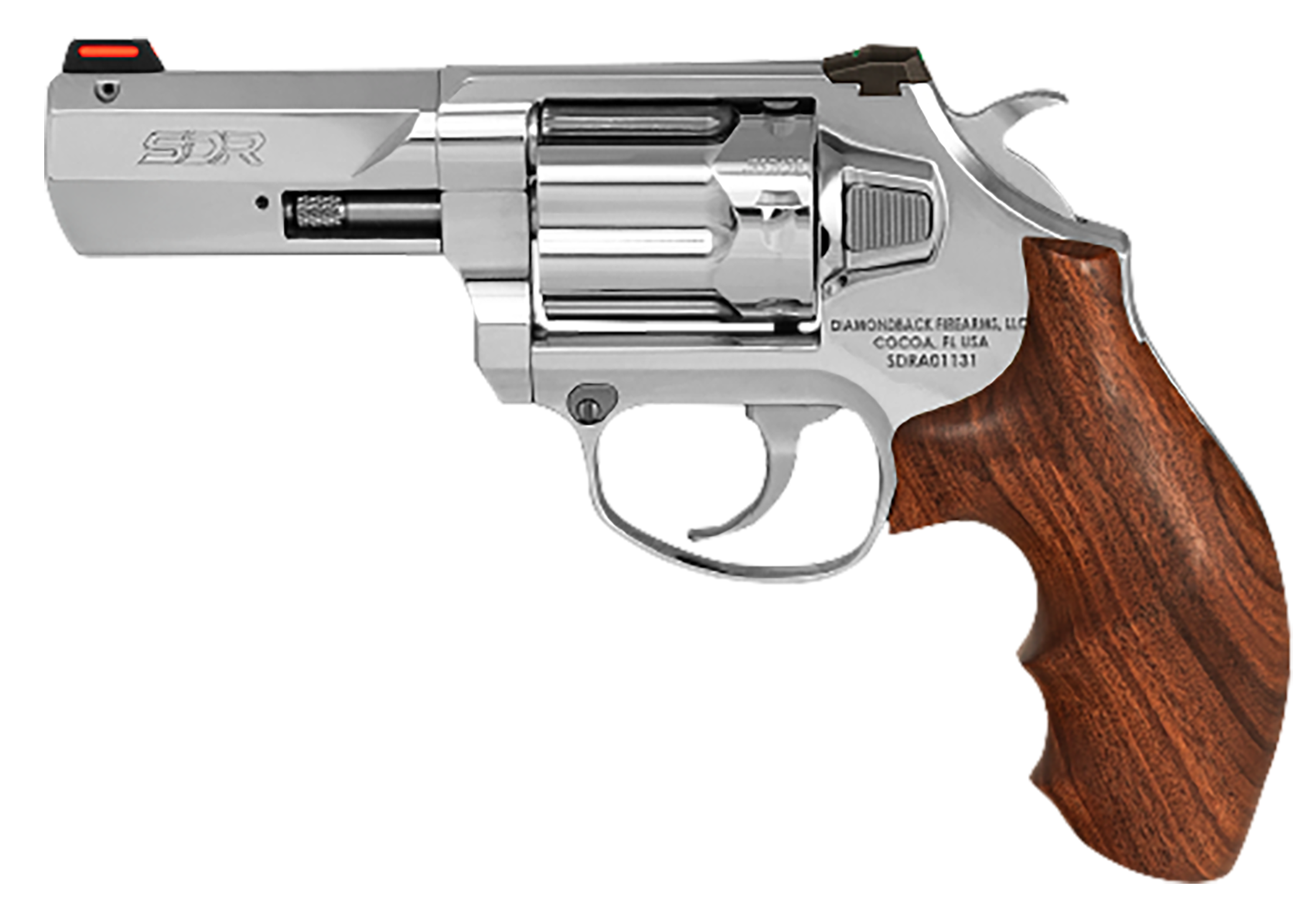 Diamondback DB075AS703 SDR 357 Magnum 3 in 6 Shot Polished Stainless Hogue Wood