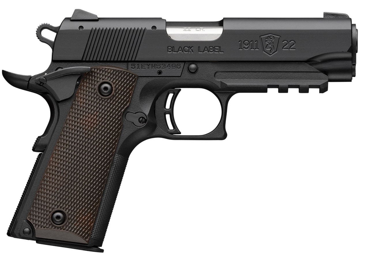 Browning 1911-22 Compact Frame 22 Long Rifle 3.63" 10+1 Matte Black Aluminum