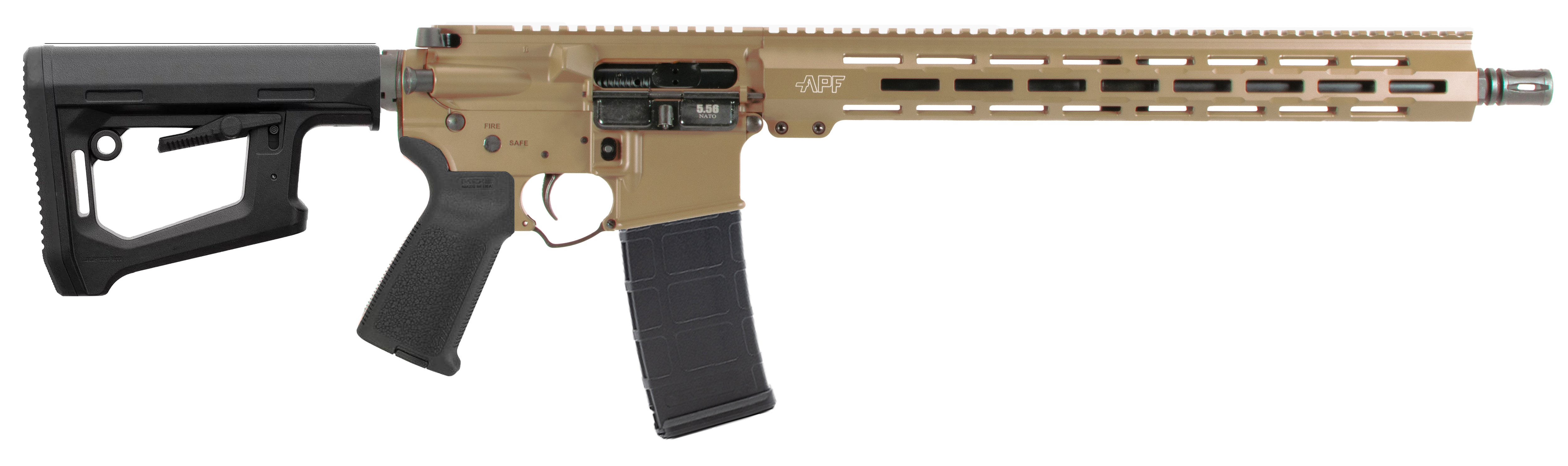 Alex Pro Firearms APF Fury 5.56 NATO 16in 30 Rounds FDE Cerakote