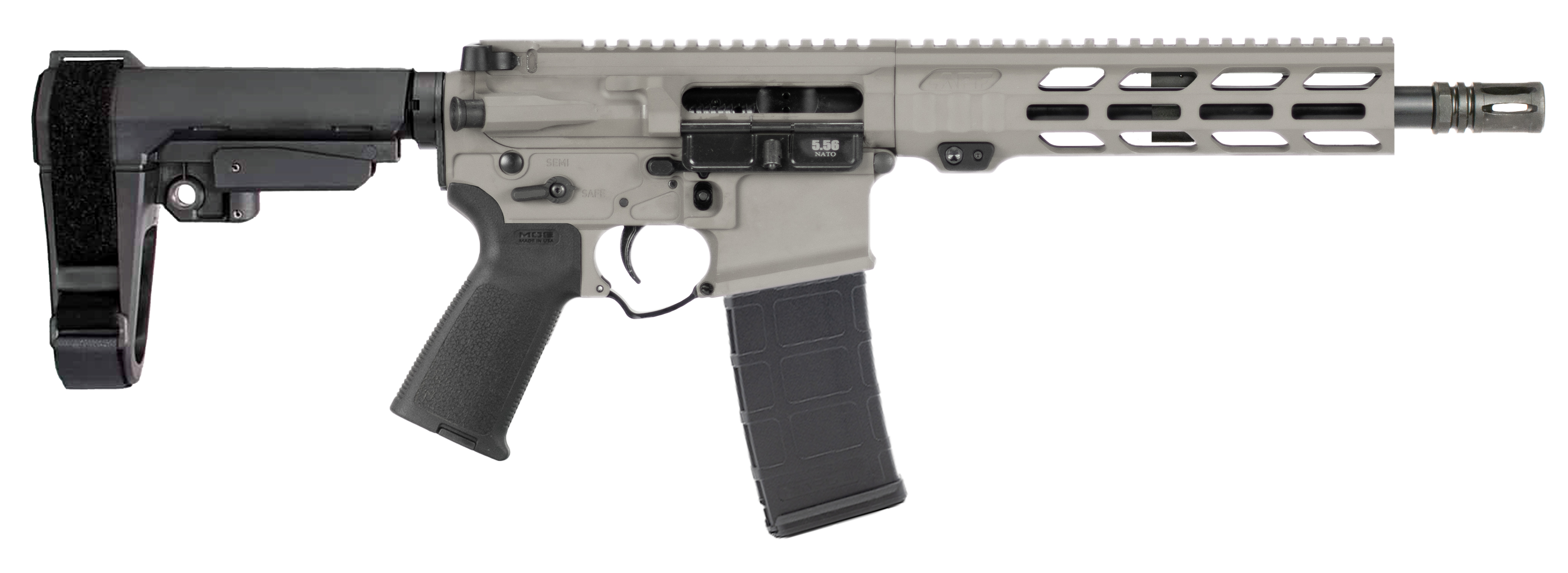 Alex Pro Firearms APF 5.56 Pistol 2.0 5.56x45 NATO 10.5in 1:7 Twist Blue Shark Gray Cerakote