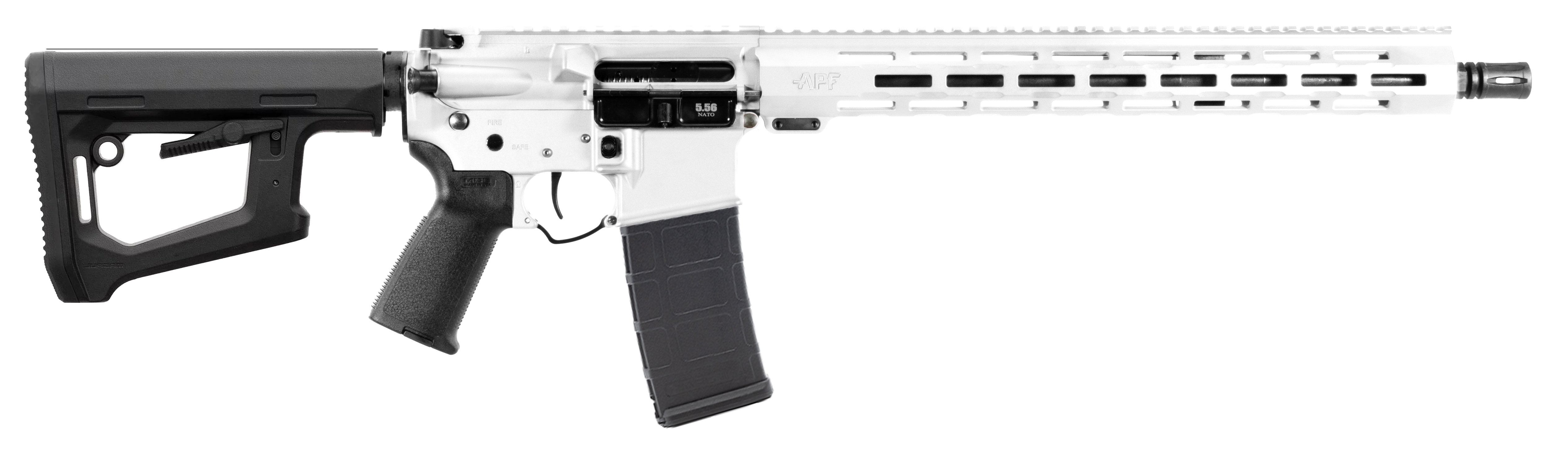 Alex Pro Firearms APF 5.56 NATO Fury 16in 30rd White Cerakote