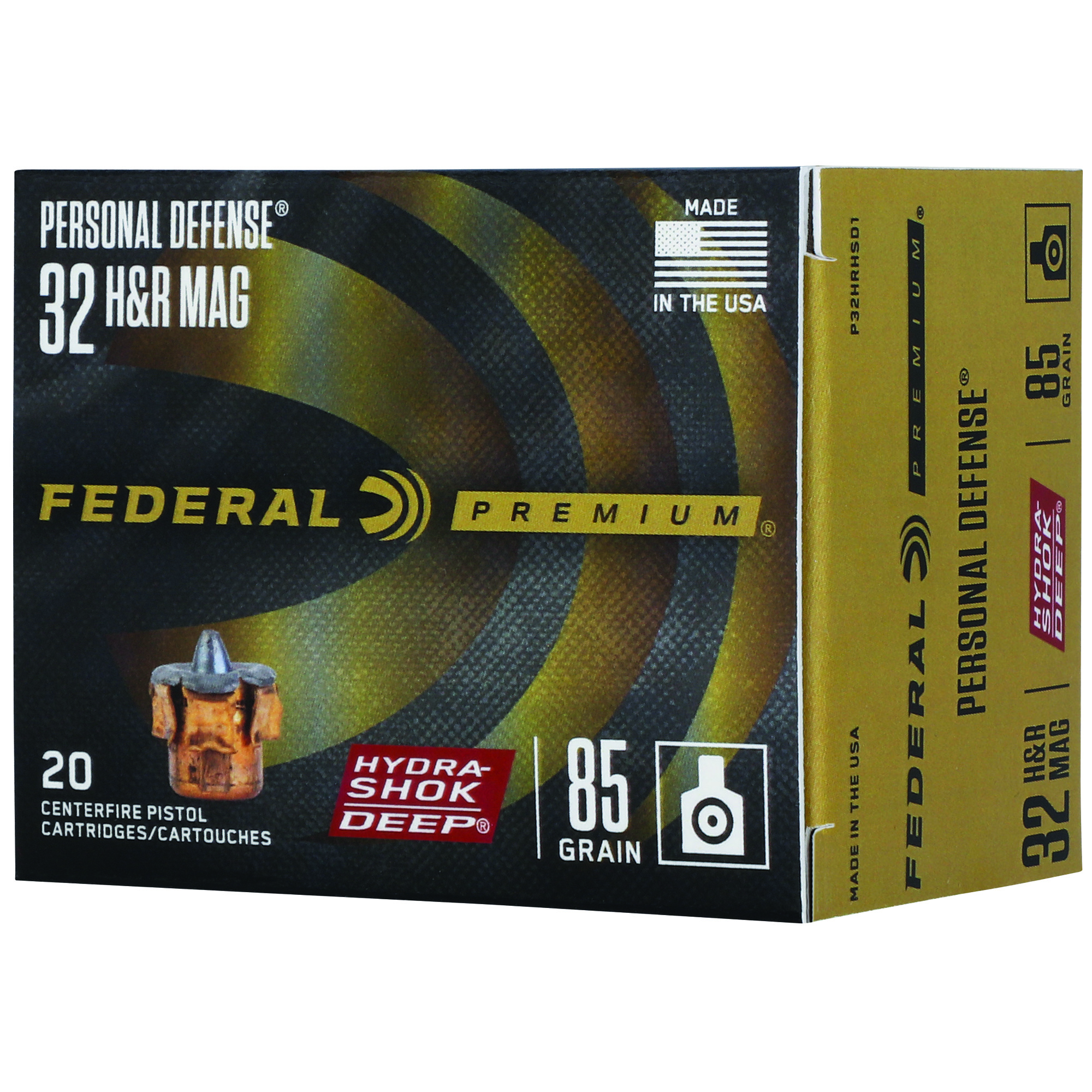 Federal Hydra-Shok Deep 32 H&R JHP 85 Grain 20 Rounds