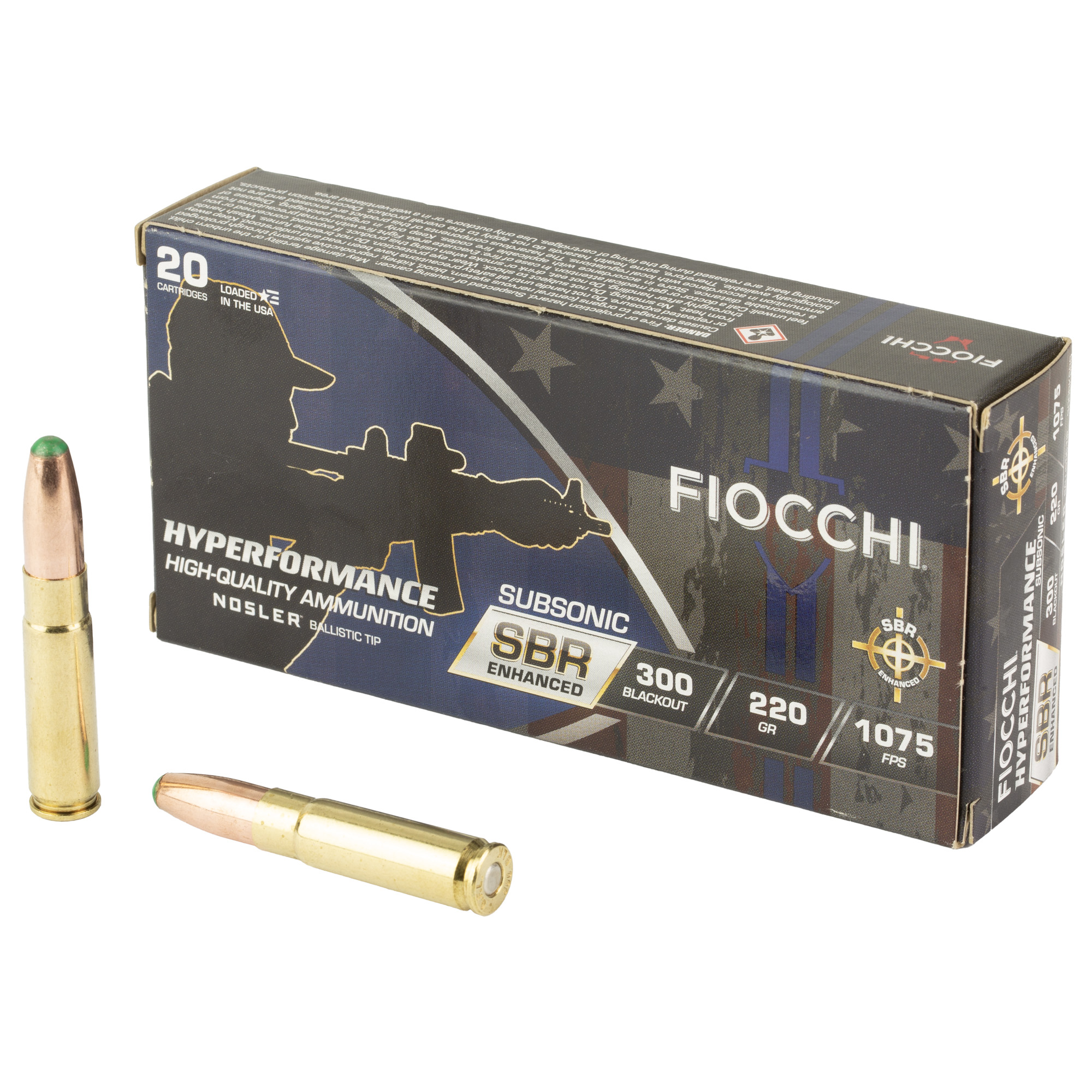 Fiocchi Hyperformance 300 Aac Blackout Nosler Ballistic Tip 220 Grain 20 Rounds
