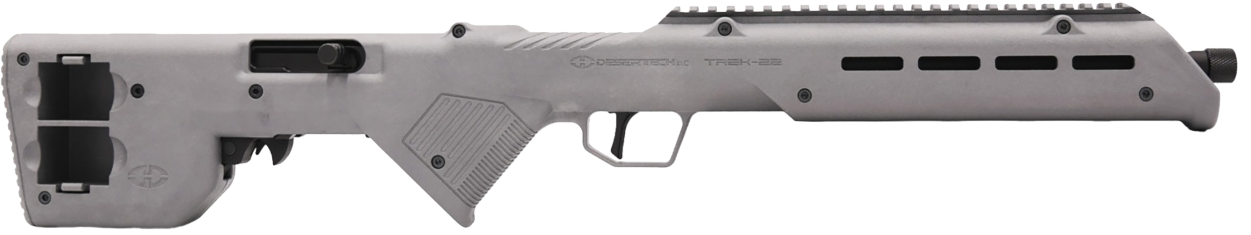 Desert Tech TRKRF2218GRY TREK-22  Gray Compact 22 LR 10+1 18" Free Floating Steel Barrel, Picatinny Rail Receiver, M-LOK Handguards, Fixed Polymer Stock, Suppressor Ready