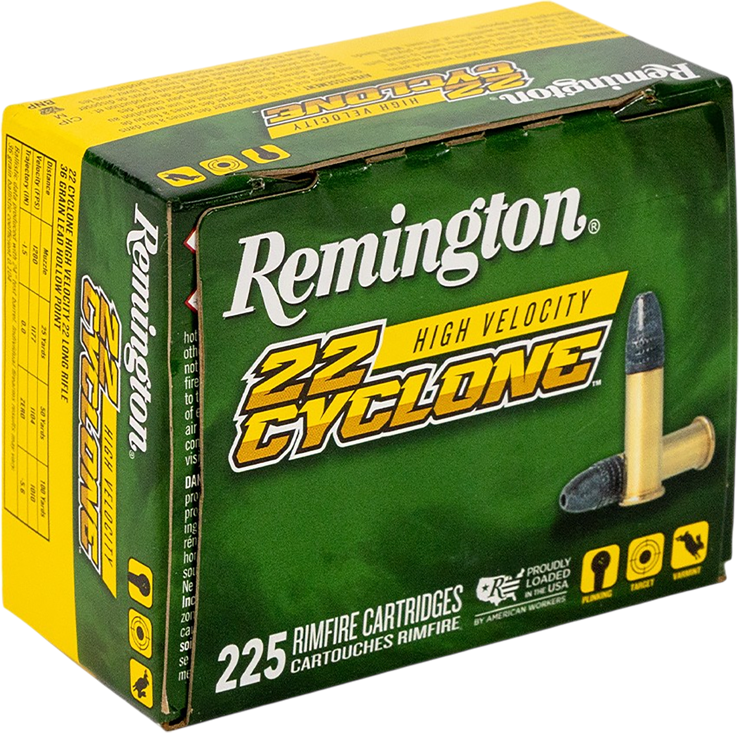 Remington Cyclone 22 Long Rifle Hollow Point 36 Grain 225 Rounds