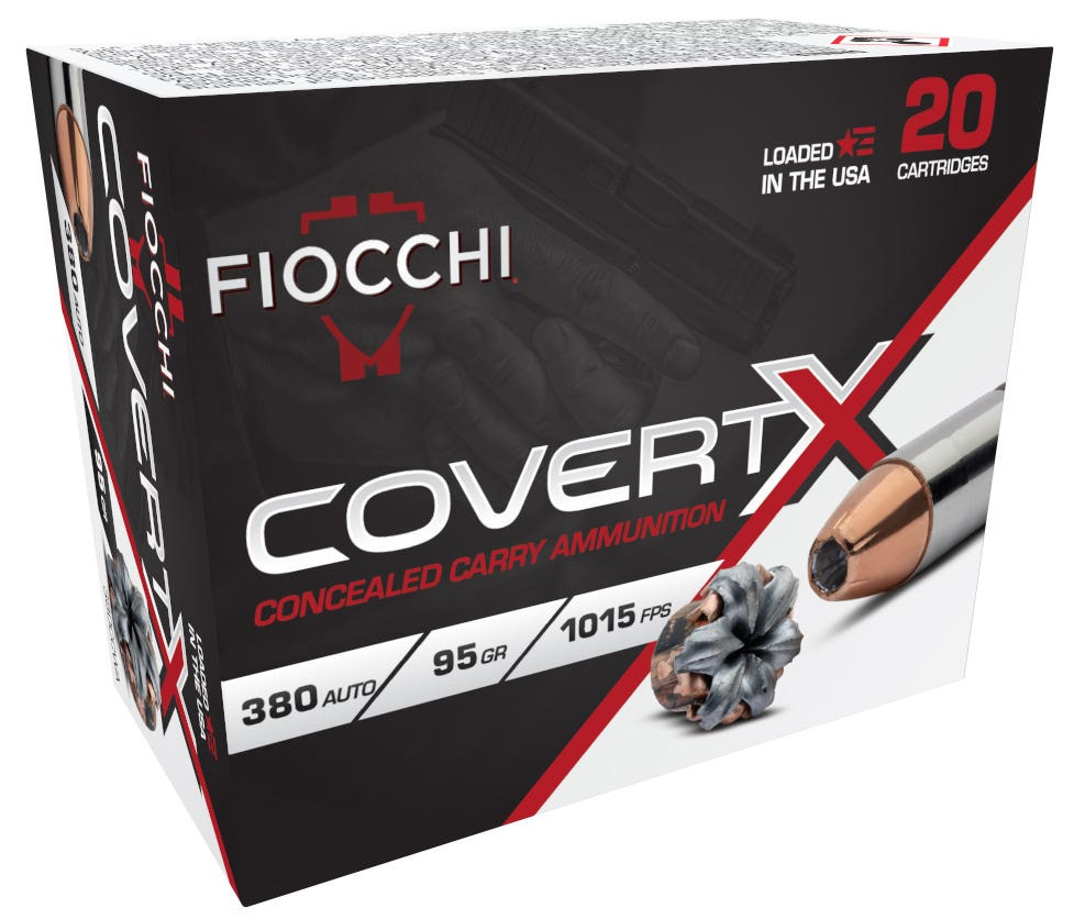 Fiocchi CovertX Pistol Ammo 380 ACP 95 gr. JHP 20 rd.