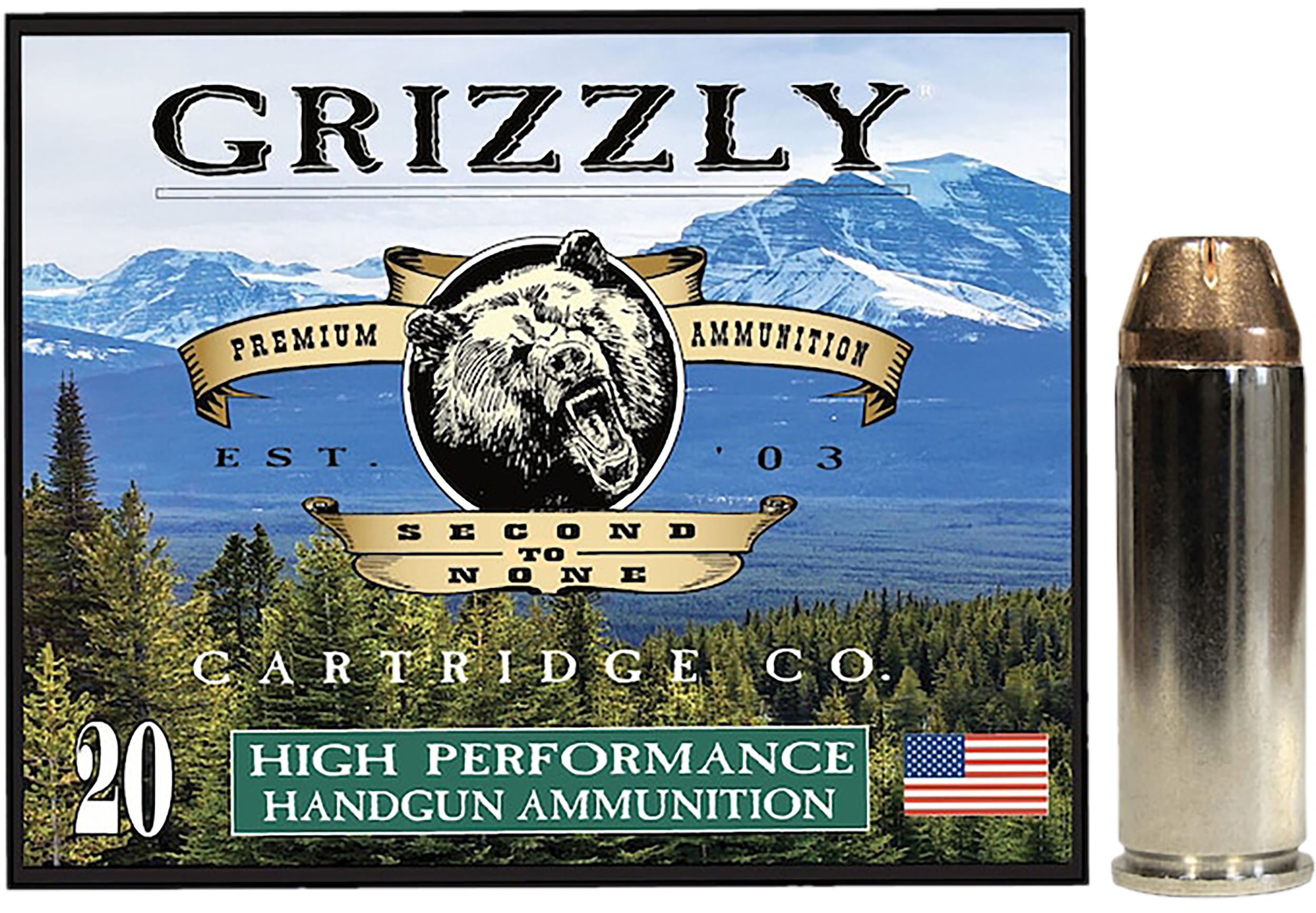 Grizzly Ammo GC45C+P3   45Colt+P 225gr Jacketed Hollow Point 20 Per Box/10 Case