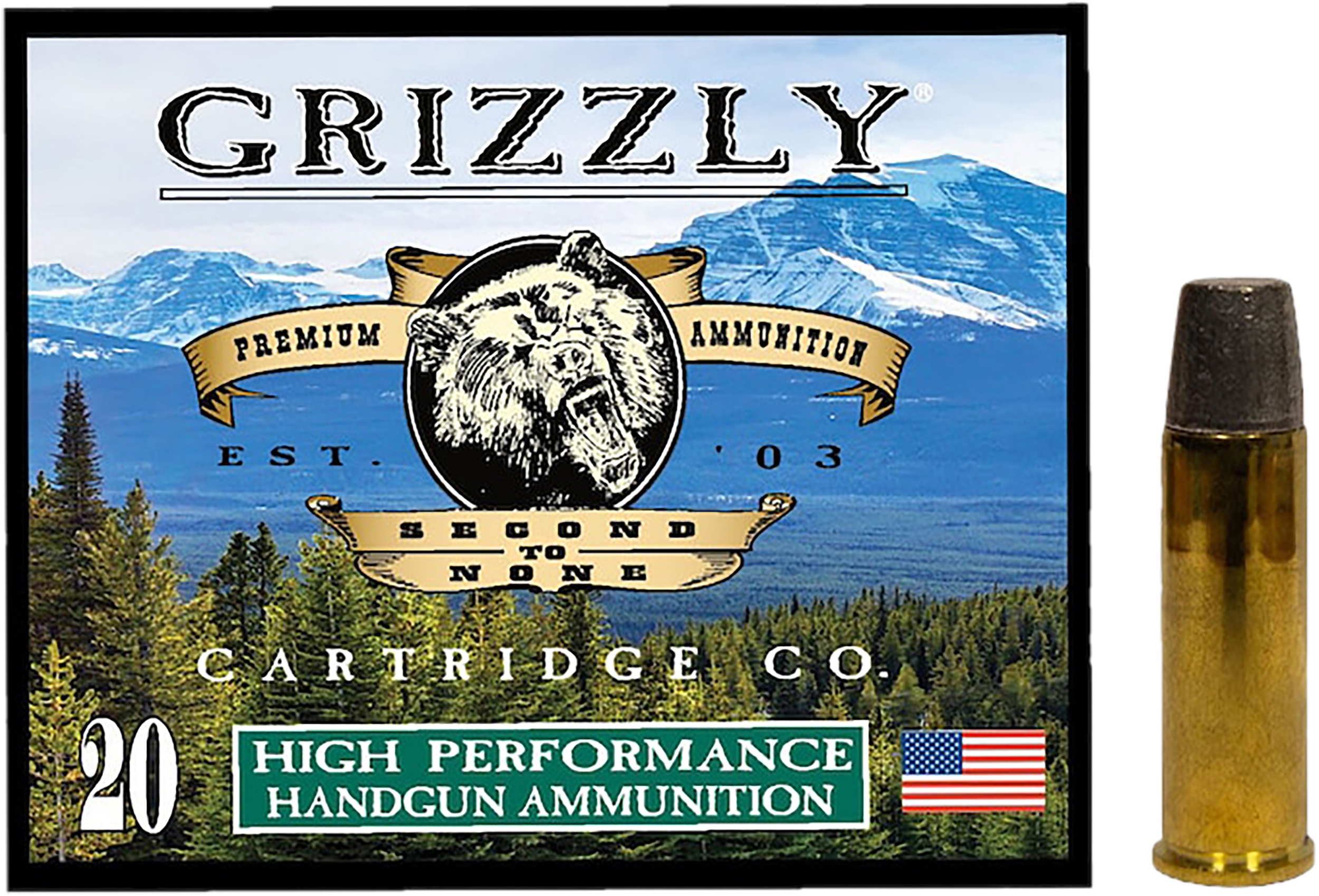 Grizzly Ammo GC41M5   41Mag 265gr Wide Flat Nose Gas Check 20 Per Box/10 Case