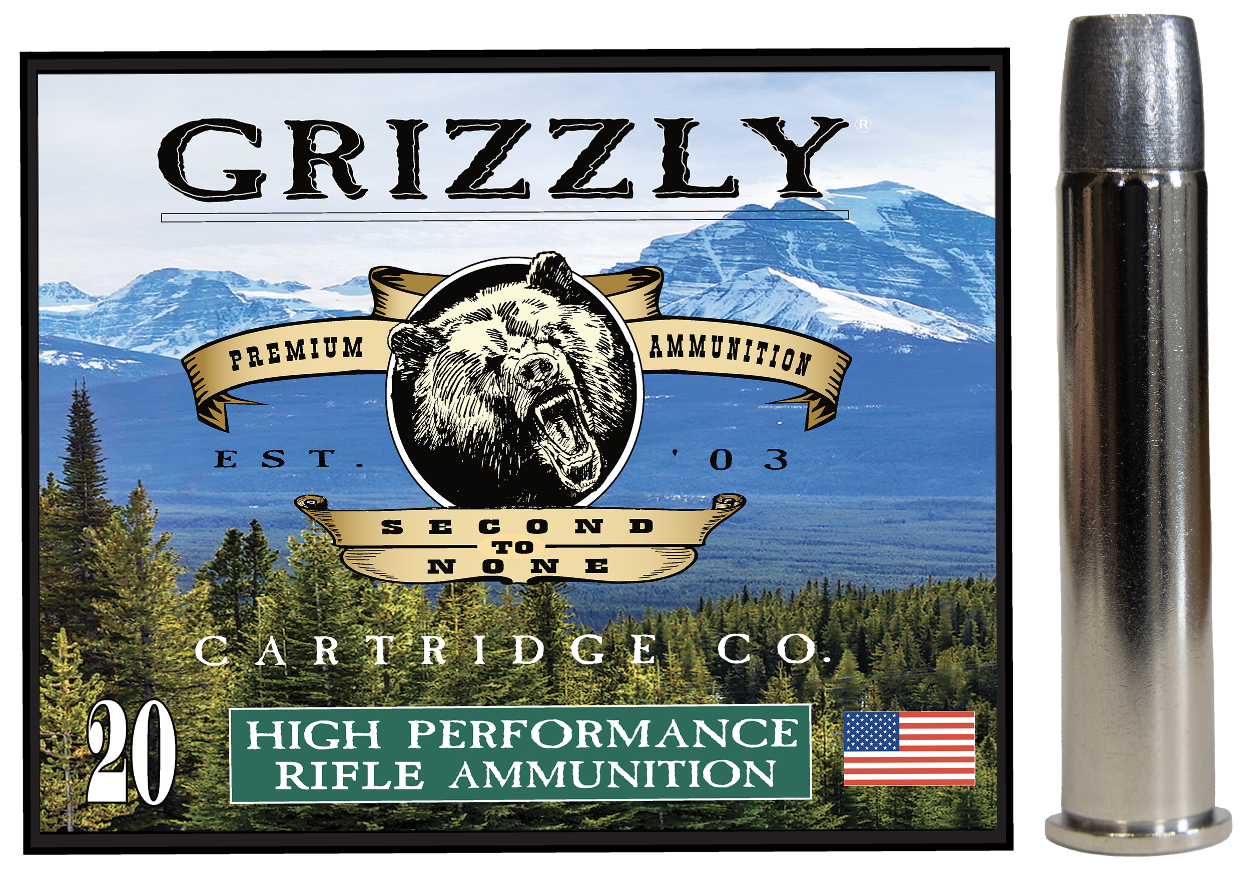 Grizzly Ammo GC45/70+P4 45-70Gov+P 405gr Bonded Flat Point 20 Per Box/10 Case