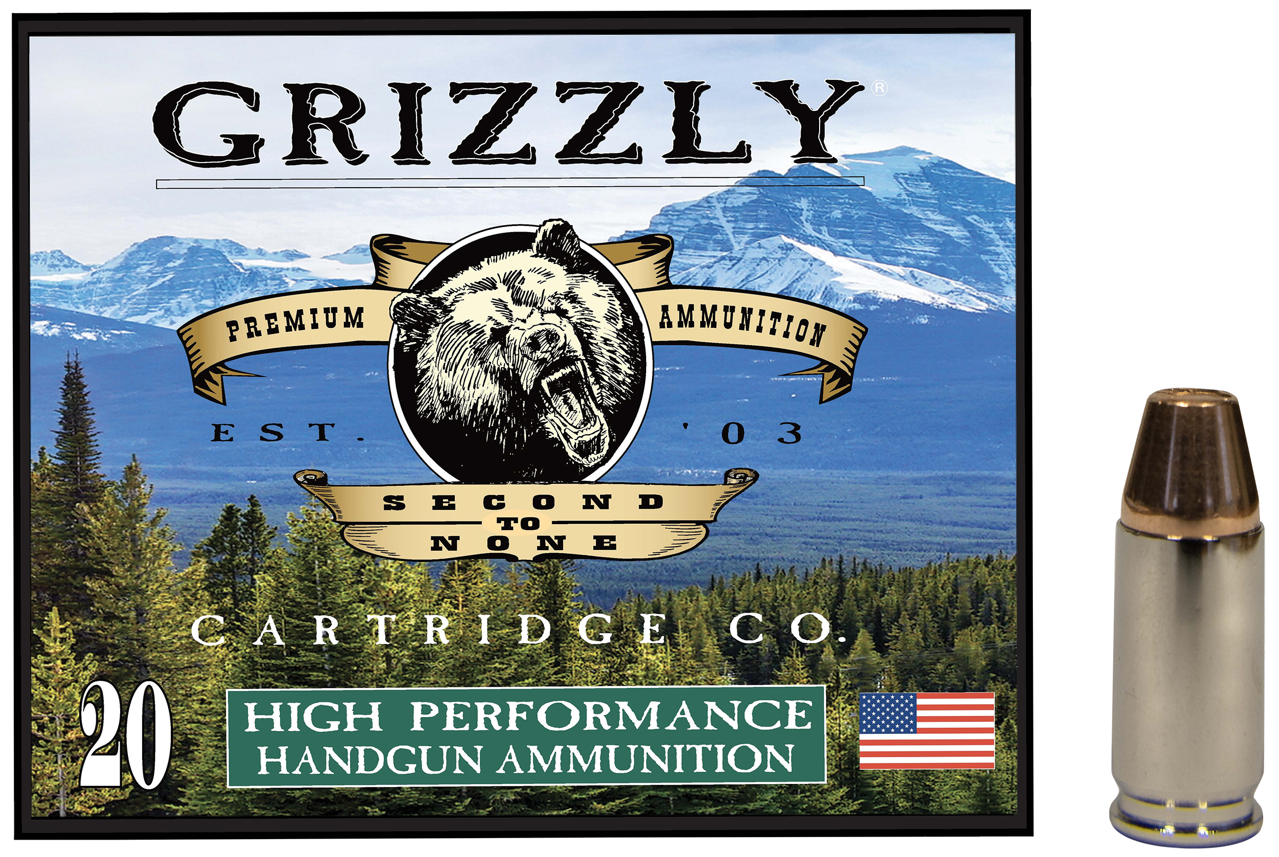 Grizzly Ammo GC9M+P2   9mm+P 147gr Full Metal Jacket Flat Point 20 Per Box/10 Case
