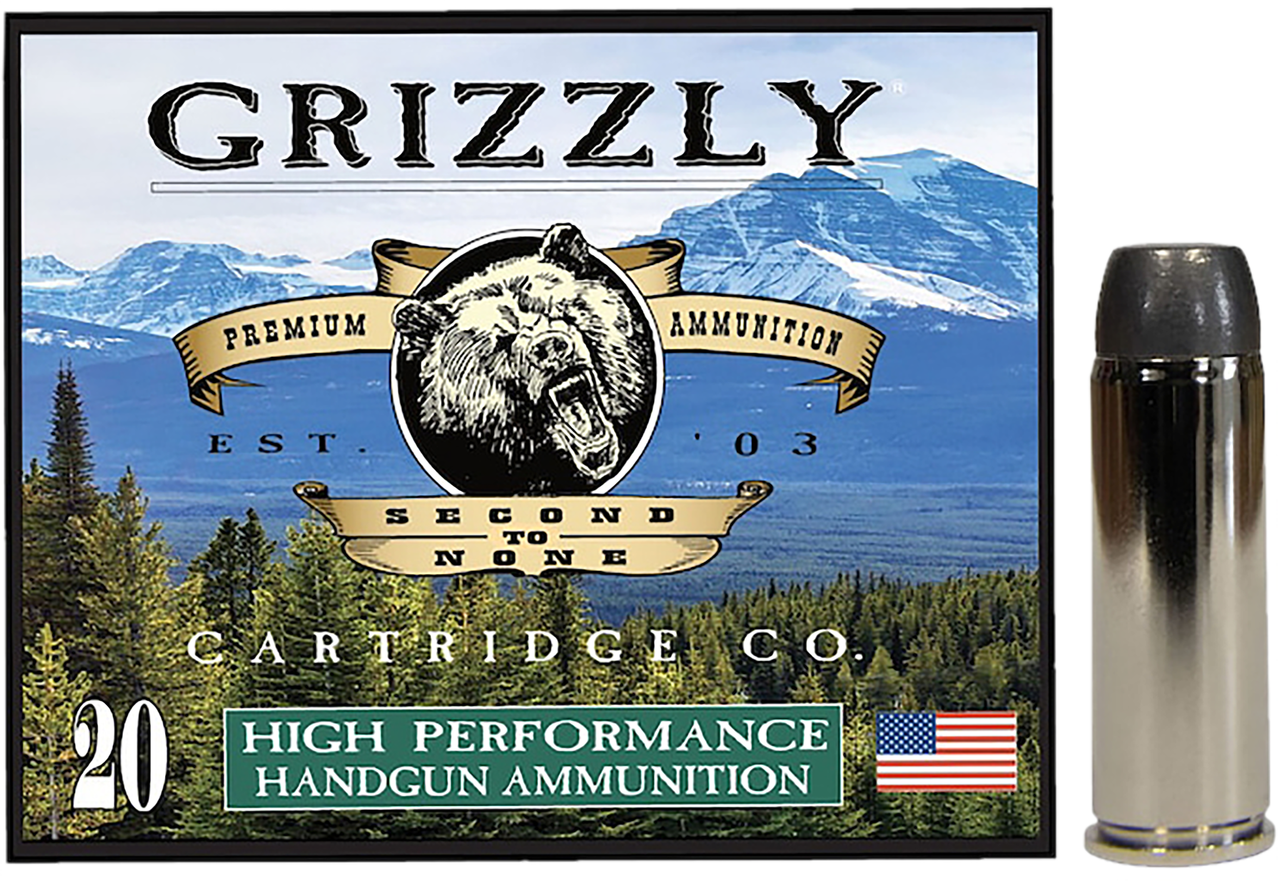 Grizzly Ammo GC45C4 45Colt 265gr Wide Flat Nose Gas Check 20 Per Box/10 Case