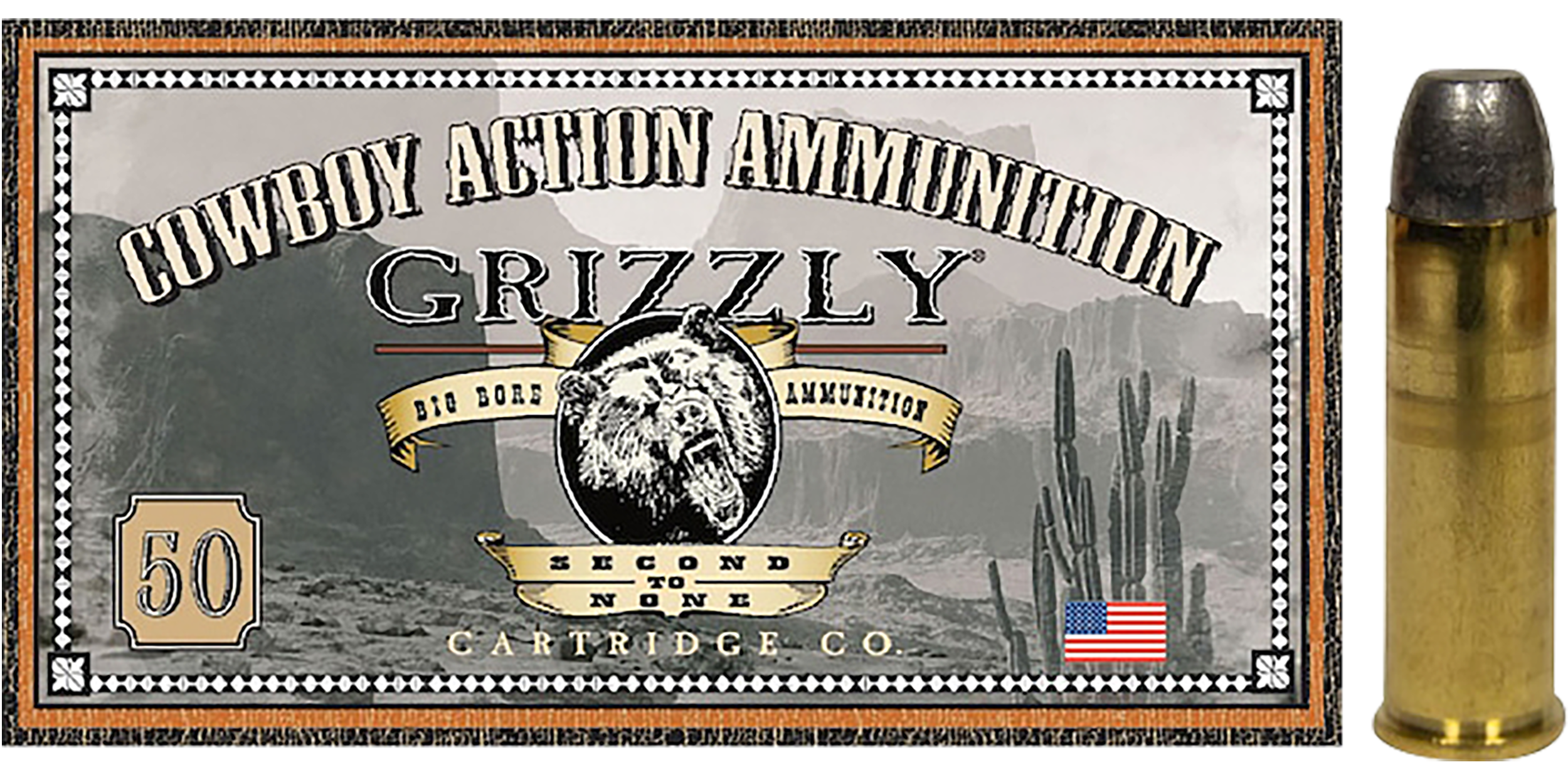 Grizzly Ammo GC44SP2   44Special 200gr Round Nose Flat Point 50 Per Box/10 Case