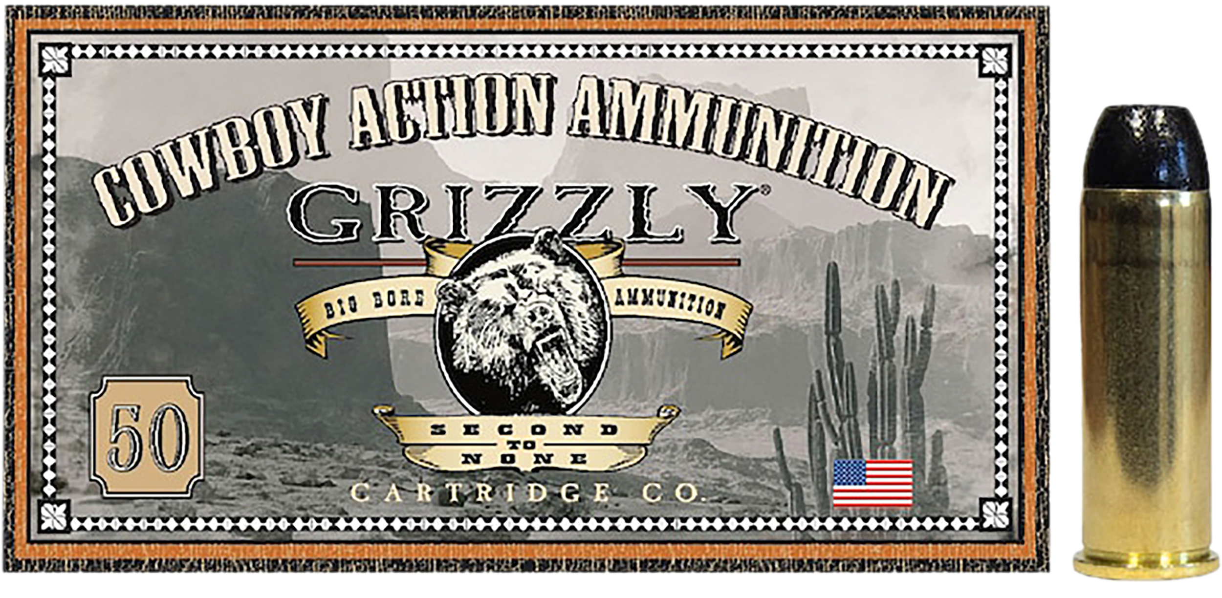 Grizzly Ammo GC44M2 44Mag 200gr Round Nose Flat Point 50 Per Box/10 Case