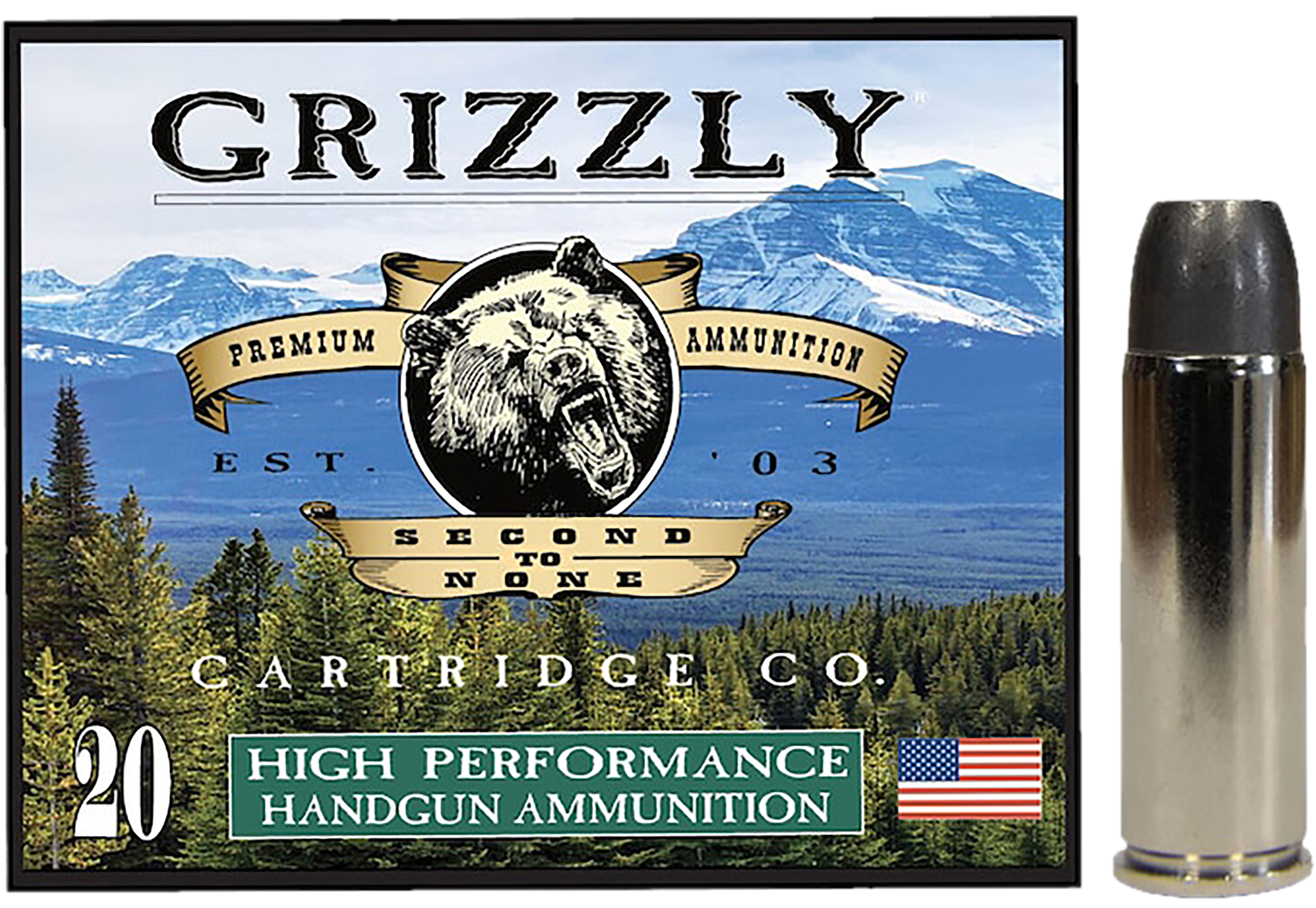Grizzly Ammo GC45C+P14   45Colt+P 335gr Wide Long Nose Gas Check 20 Per Box/10 Case