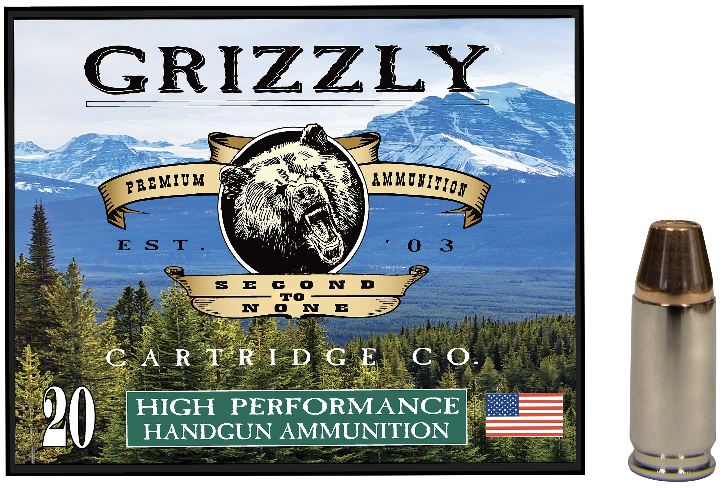 Grizzly Ammo GC9M+P1   9mm+P 124gr Full Metal Jacket Flat Point 20 Per Box/10 Case