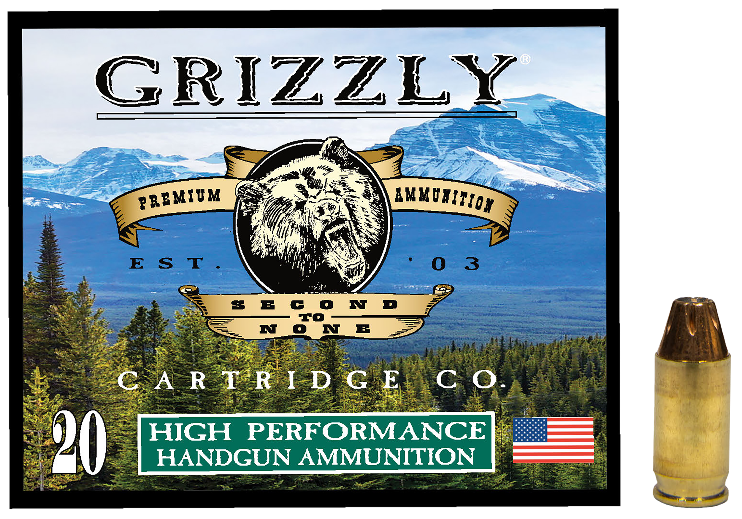 Grizzly Ammo GC38A1   380ACP+P 90gr Jacketed Hollow Point 20 Per Box/10 Case
