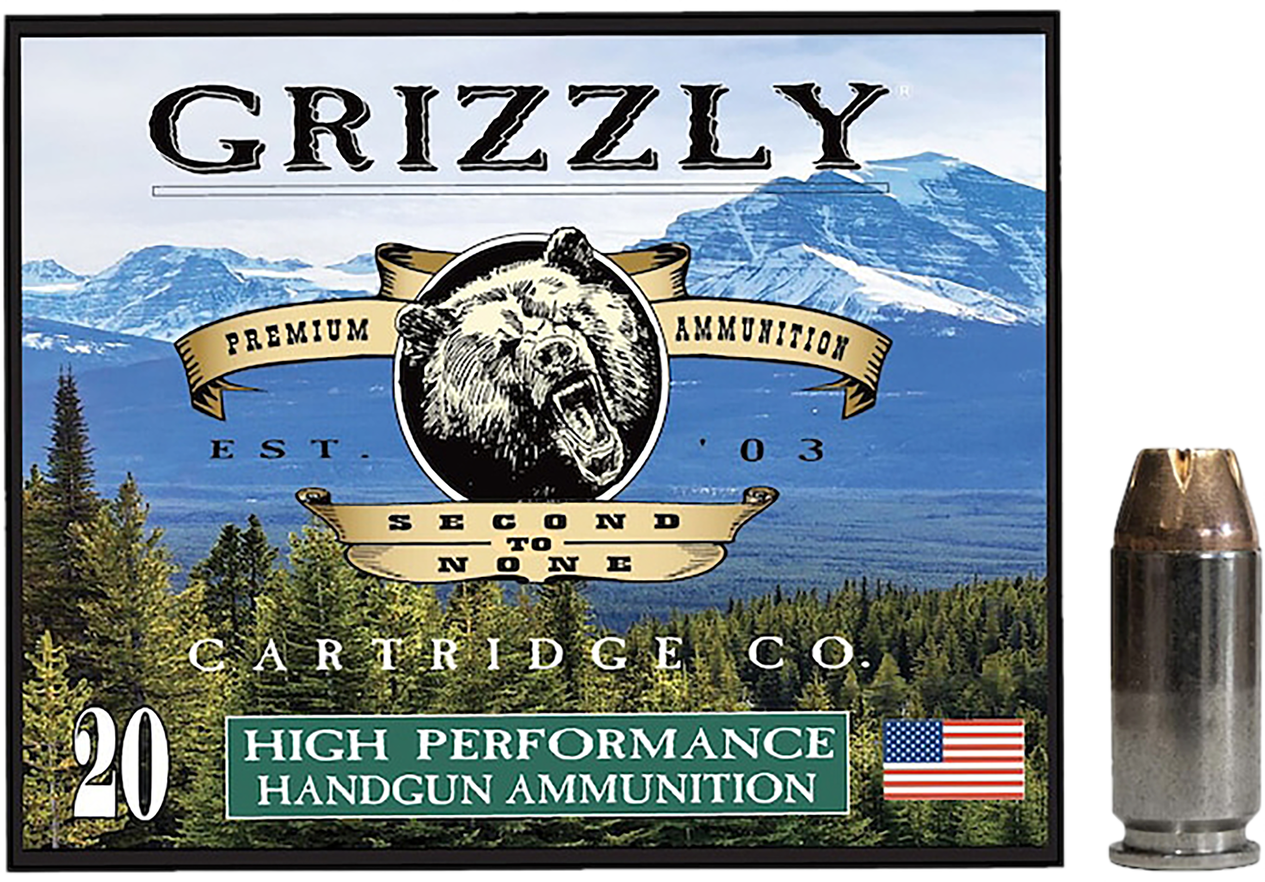 Grizzly Ammo GC4SW4   40S&W 180gr Jacketed Hollow Point 20 Per Box/10 Case