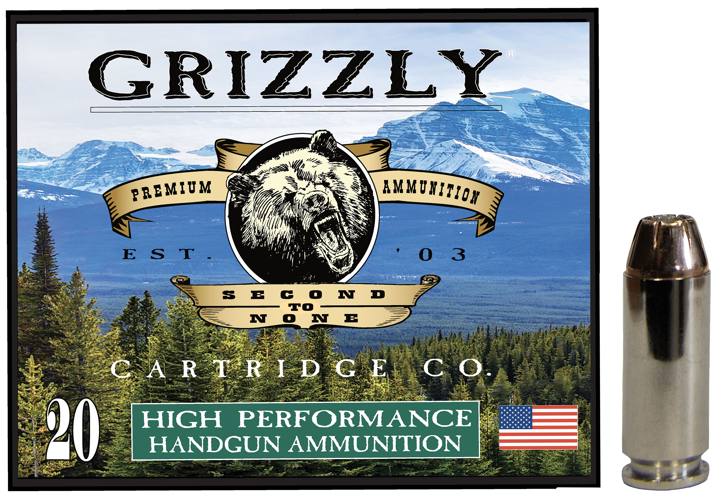 Grizzly Ammo GC10M4   10mmAuto 180gr Jacketed Hollow Point 20 Per Box/10 Case
