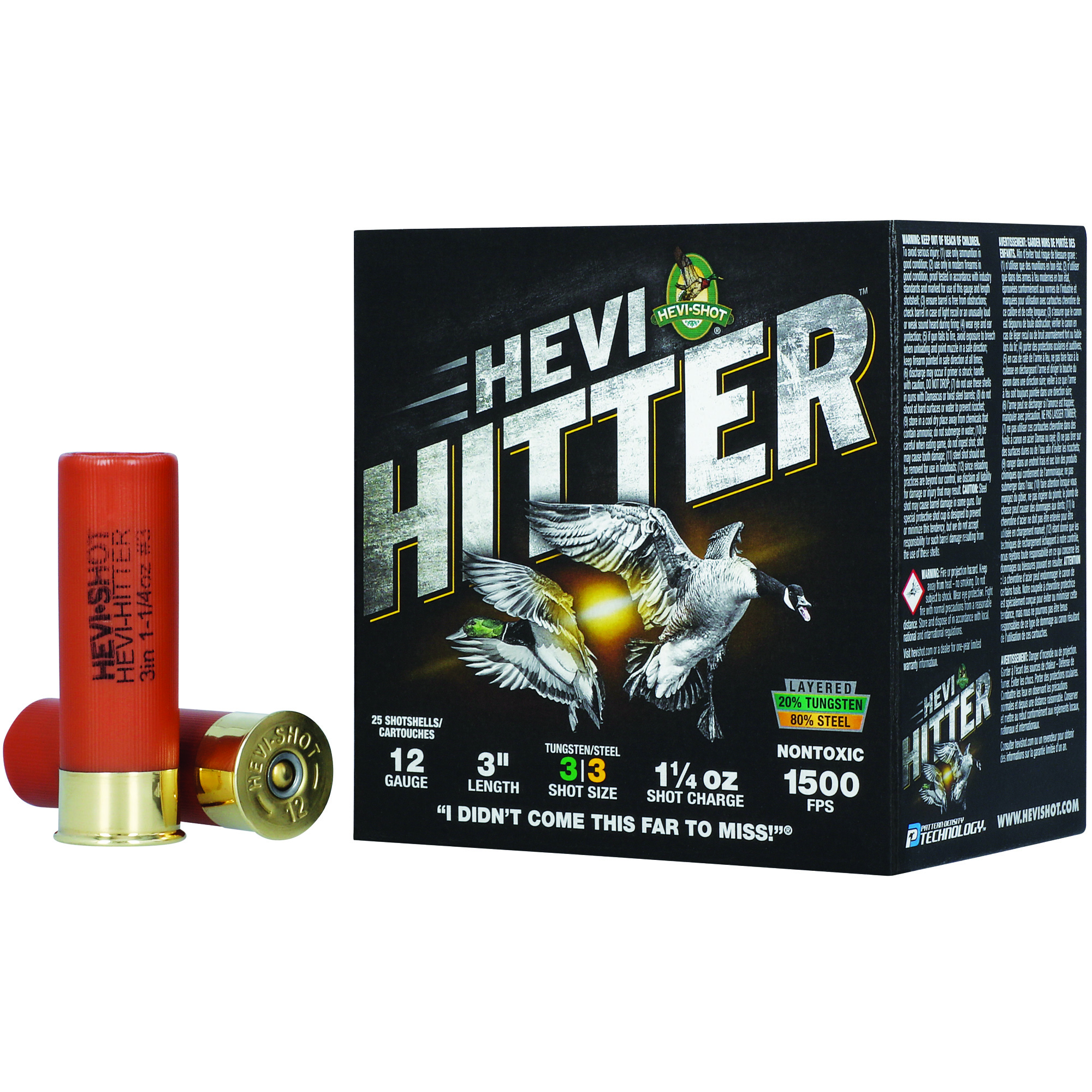 HEVI-Shot HEVI-Hitter Tungsten/Steel Shotshells 12ga 3" 1-1/4oz 1500 fps #4 25/ct