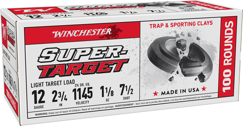 Winchester Target 12 Gauge Lead Shot 1-1/8 Ounce Size 8 100 Rounds
