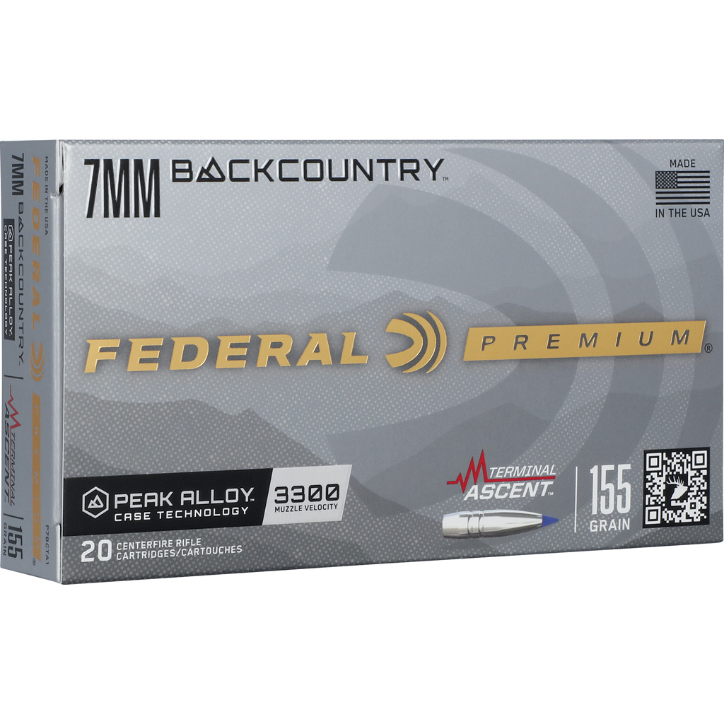 Federal, Terminal Ascent, 7mm Backcountry, Terminal Ascent, 155 Grain, 20 Rounds