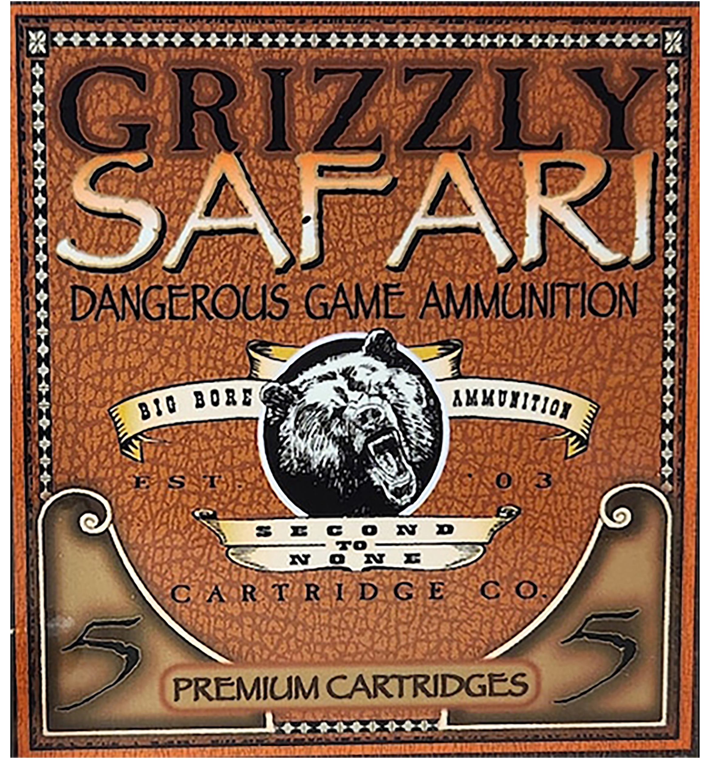 Grizzly Ammo GC45RG5 450Rigby 500gr Solid Brass 5 Per Box/10 Case