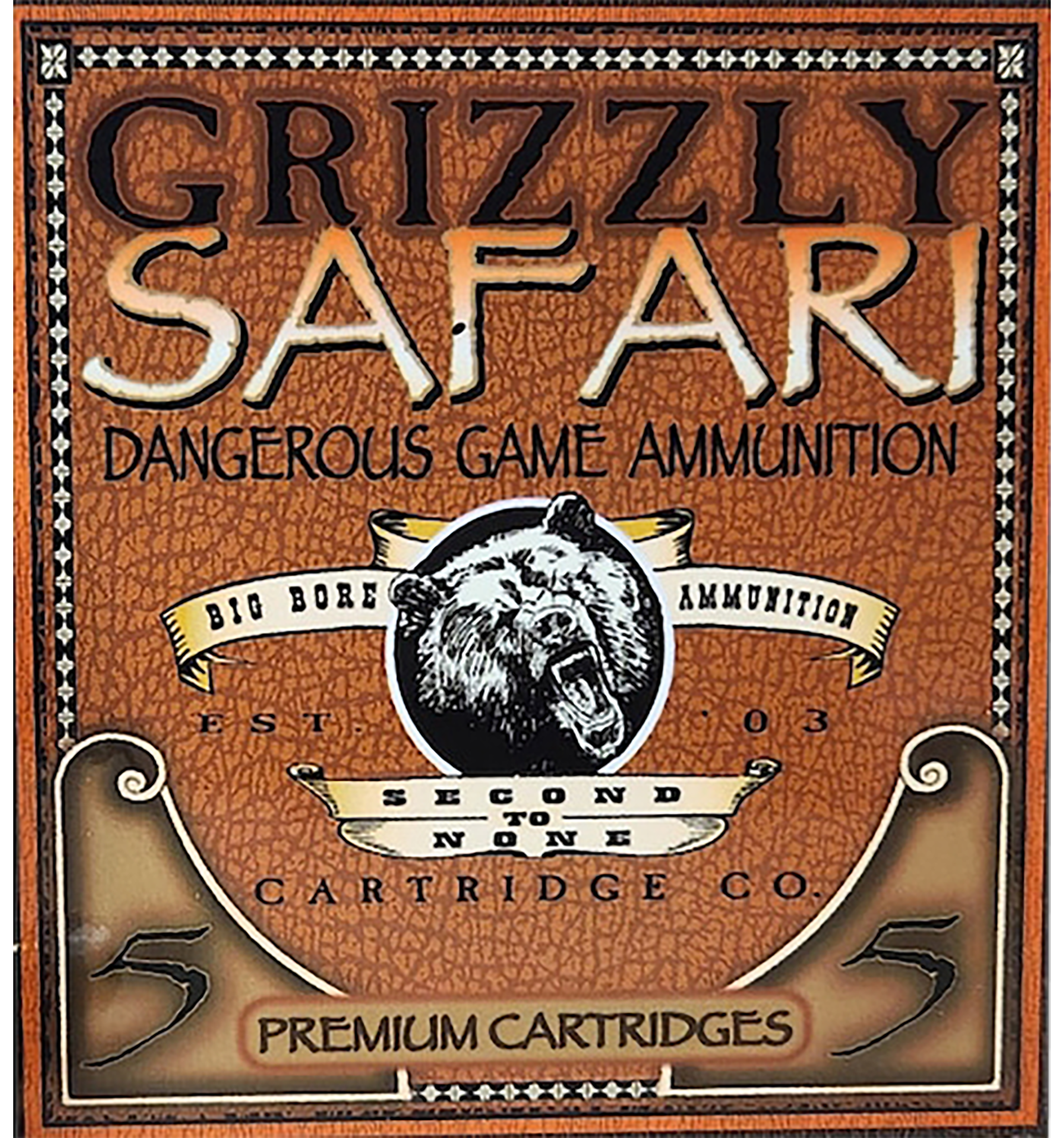 Grizzly Ammo GC5/416NE2 500-416NitroExpress 400gr Solid Brass 5 Per Box/10 Case