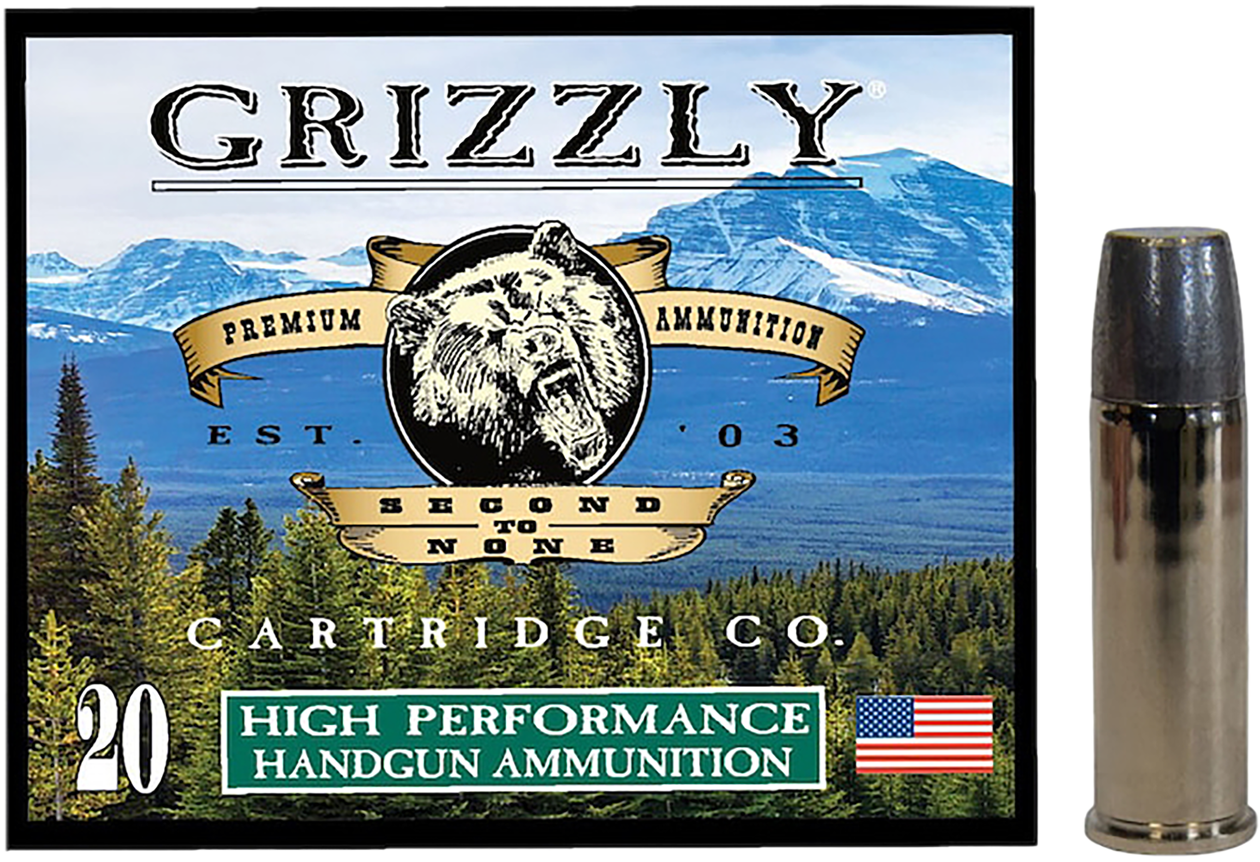 Grizzly Ammo GC44M19 44Mag 320gr Wide Long Nose Gas Check 20 Per Box/10 Case