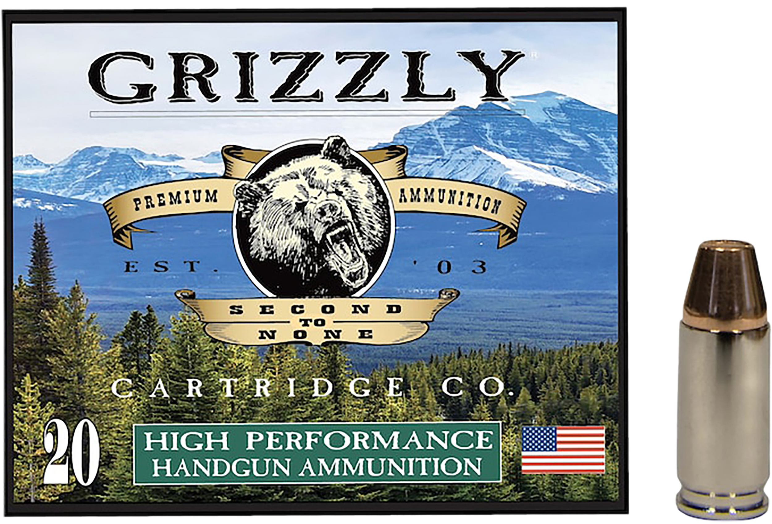 Grizzly Ammo GC9+P+CM8   9mm+P 147gr Full Metal Jacket Flat Point 20 Per Box/10 Case