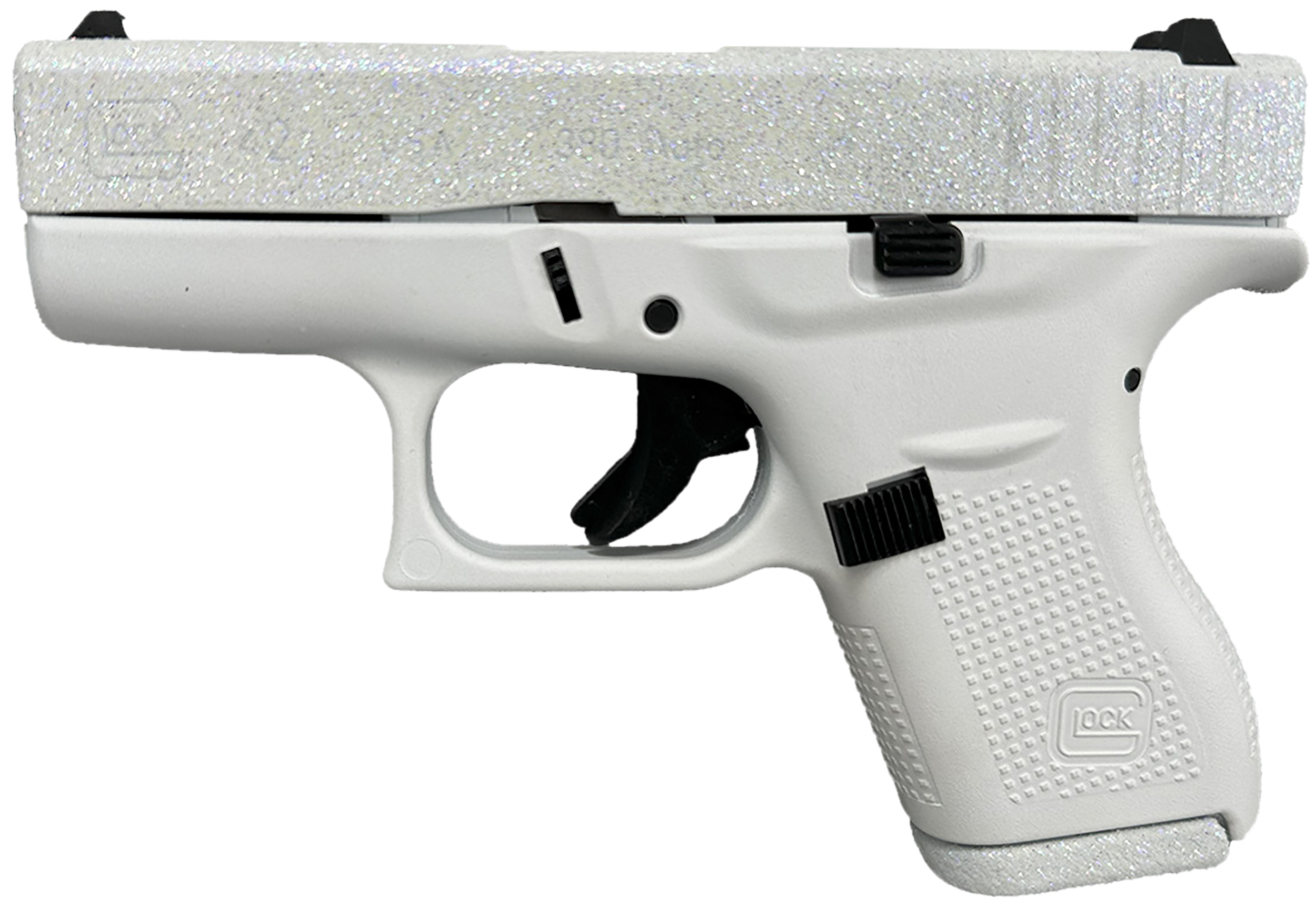 Glock G42 Gen3 380 ACP 3.25" 6+1 Frost Glitter Cerakote Slide Frost Frame