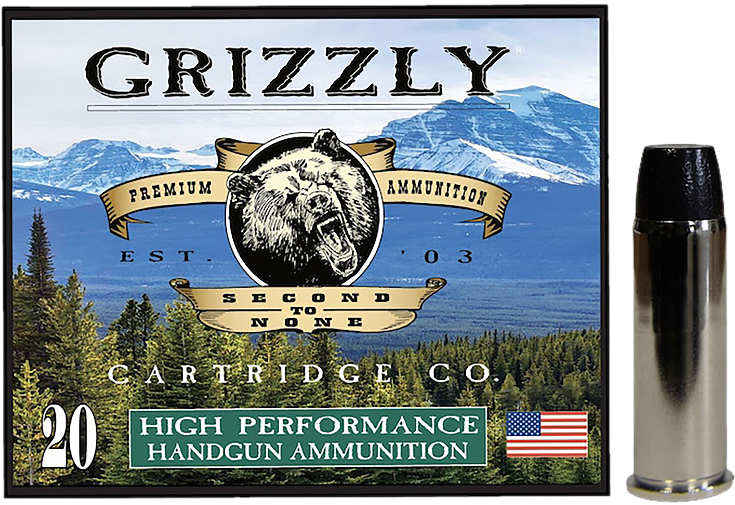 Grizzly Ammo GC44M16   44Mag 300gr Wide Flat Nose Gas Check 20 Per Box/10 Case
