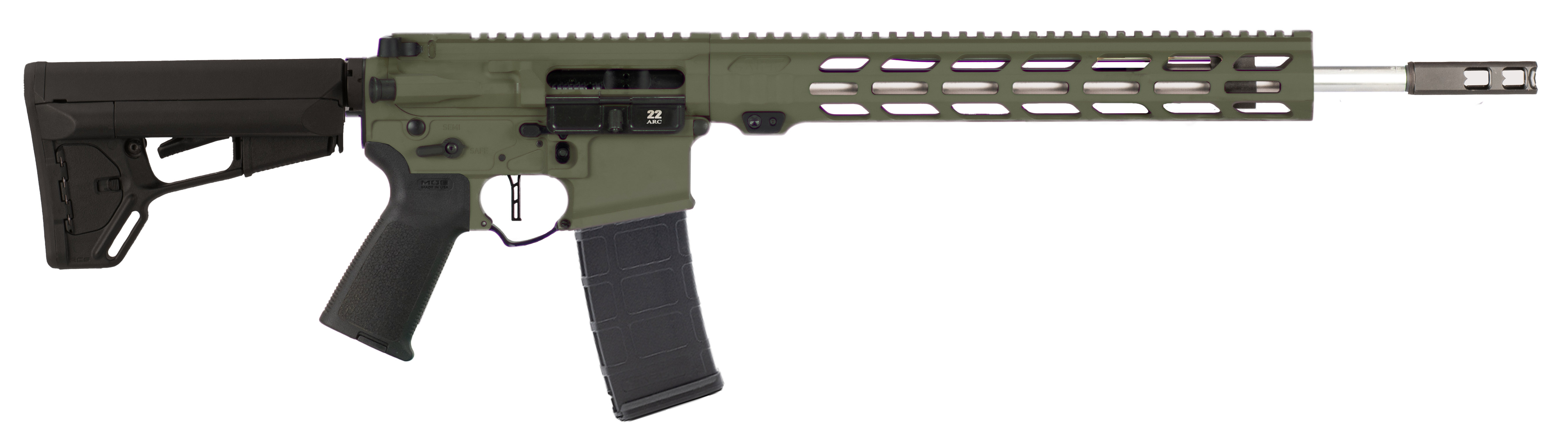 Alex Pro Firearms APF DMR 22arc 18in 6.5 Grendel Bolt Face OD Green Cerakote