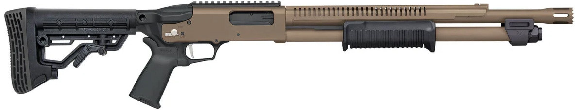Mossberg 590R 12 Gauge 18.5 in 6+1 Flat Dark Earth Cerakote