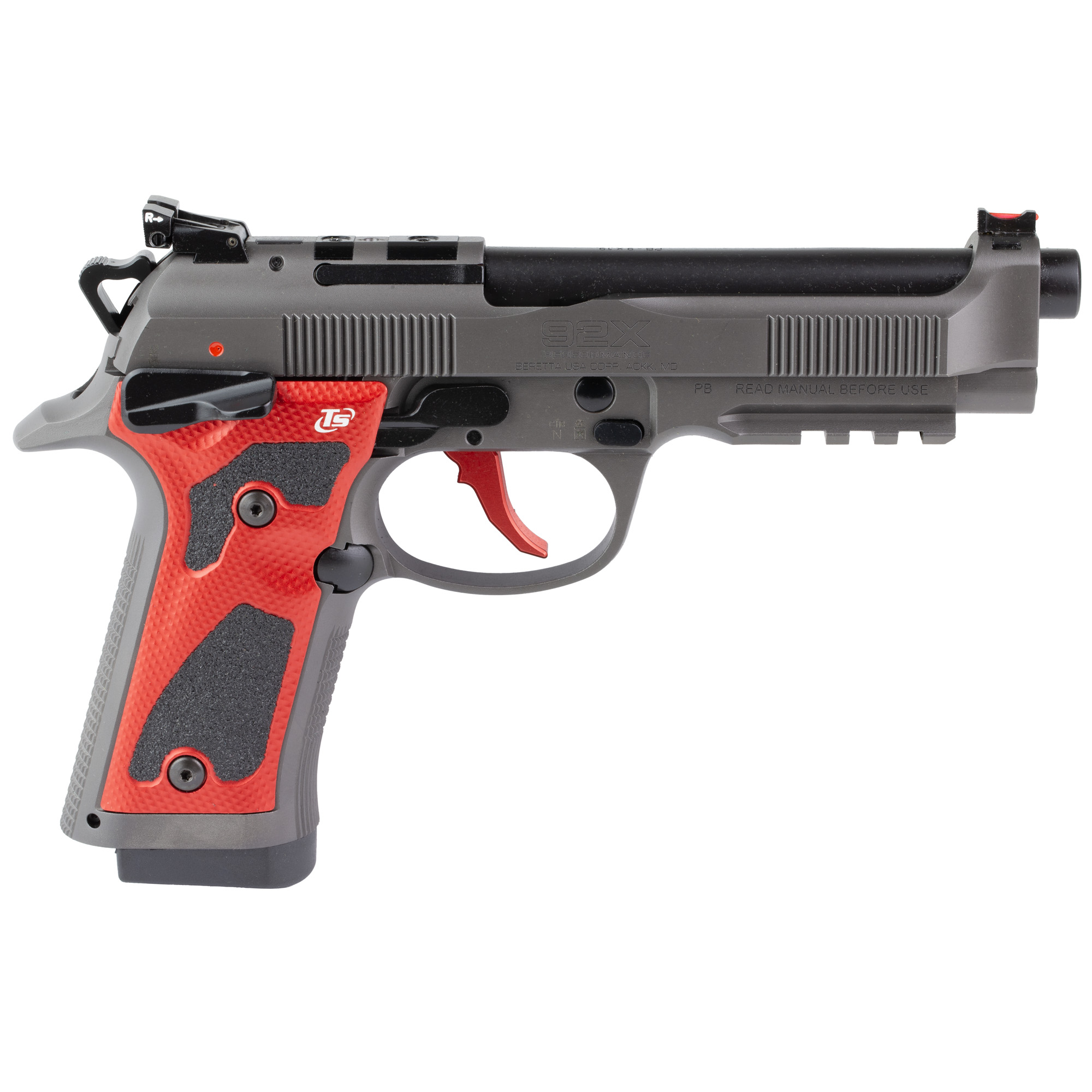 Beretta 92X Performance Compact Optic 9mm 4.9 inch 18 rounds Dark Nistan Red