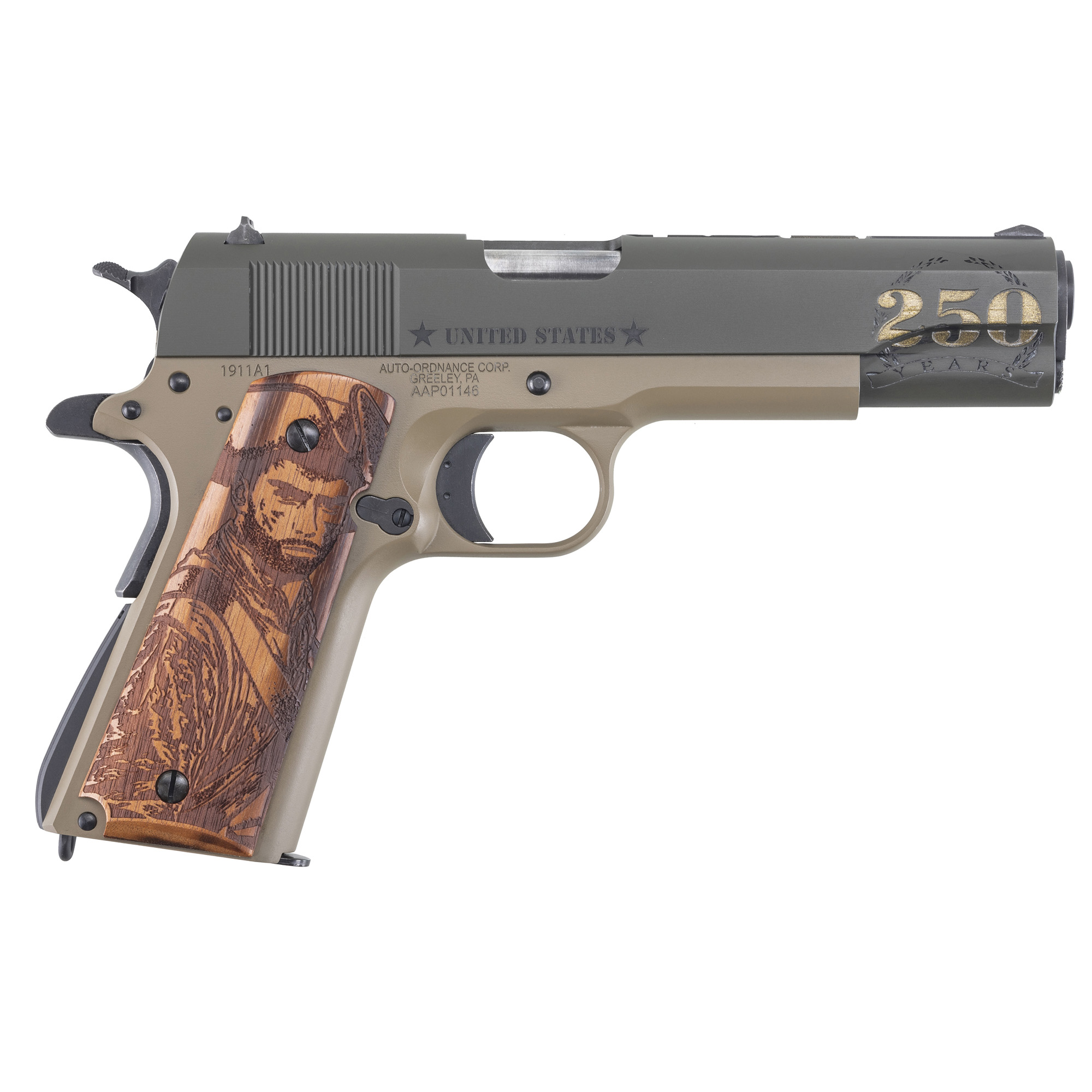 AUTO 1911BKOC15  ARMY 45ACP    5  7R 2TN/WD GRIPS