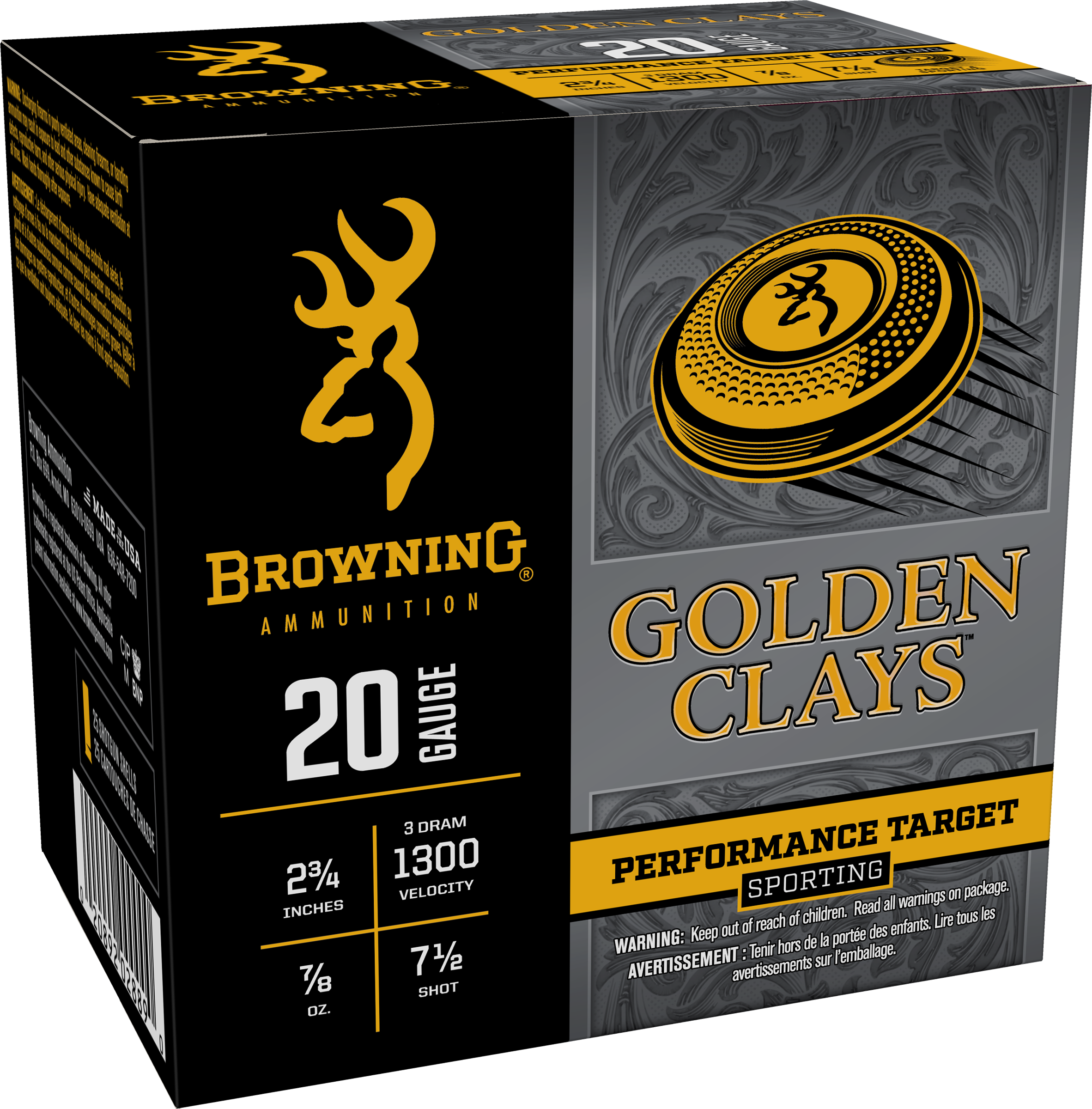Browning Golden Clays 20 Gauge Shot 7/8 oz 25 Rounds