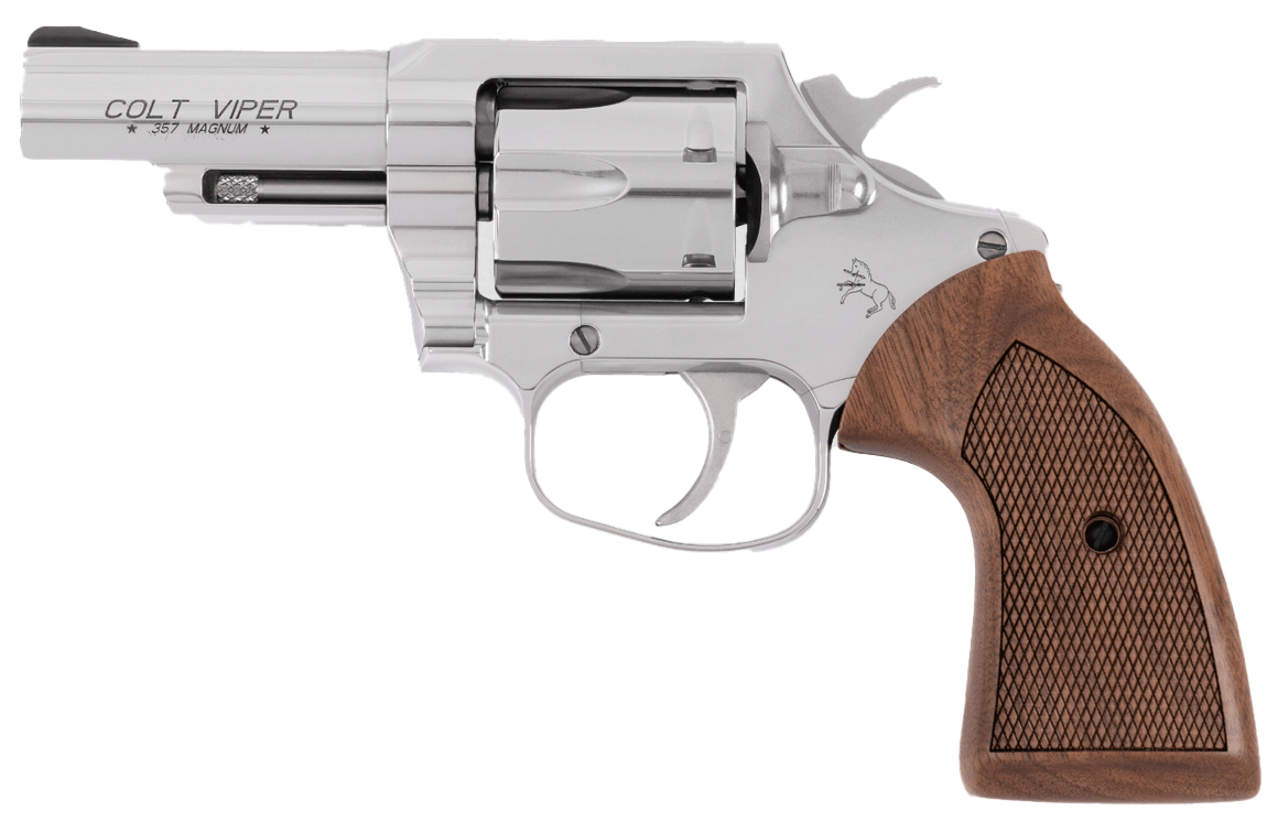 Colt Viper 357 Magnum 3in 6 Rounds Stainless Steel Walnut Grips