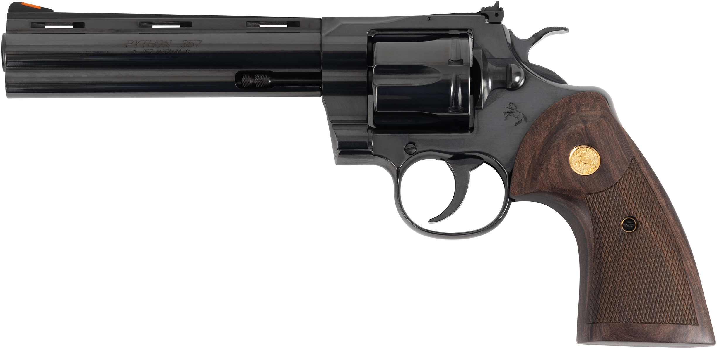 Colt Python 357 Magnum 6in 6-Round Blued Finish Walnut Target Grips