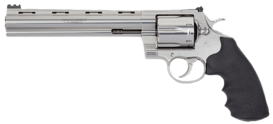 Colt Anaconda 44 Magnum 8in 6 Rounds Stainless Steel Hogue Rubber Grips