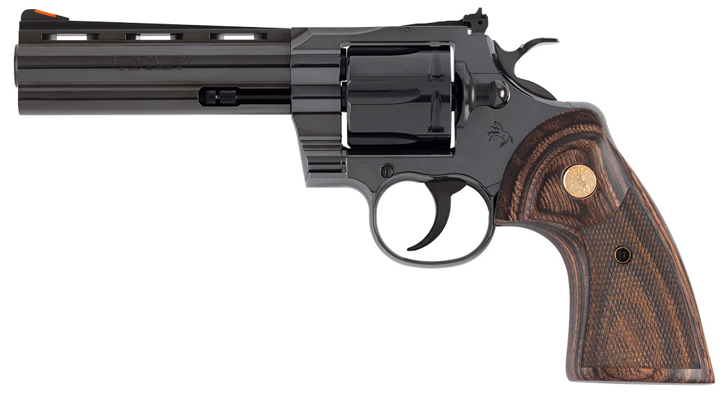 Colt Python 357 Magnum 5in 6 Rounds Polished Blued Walnut Target Grips