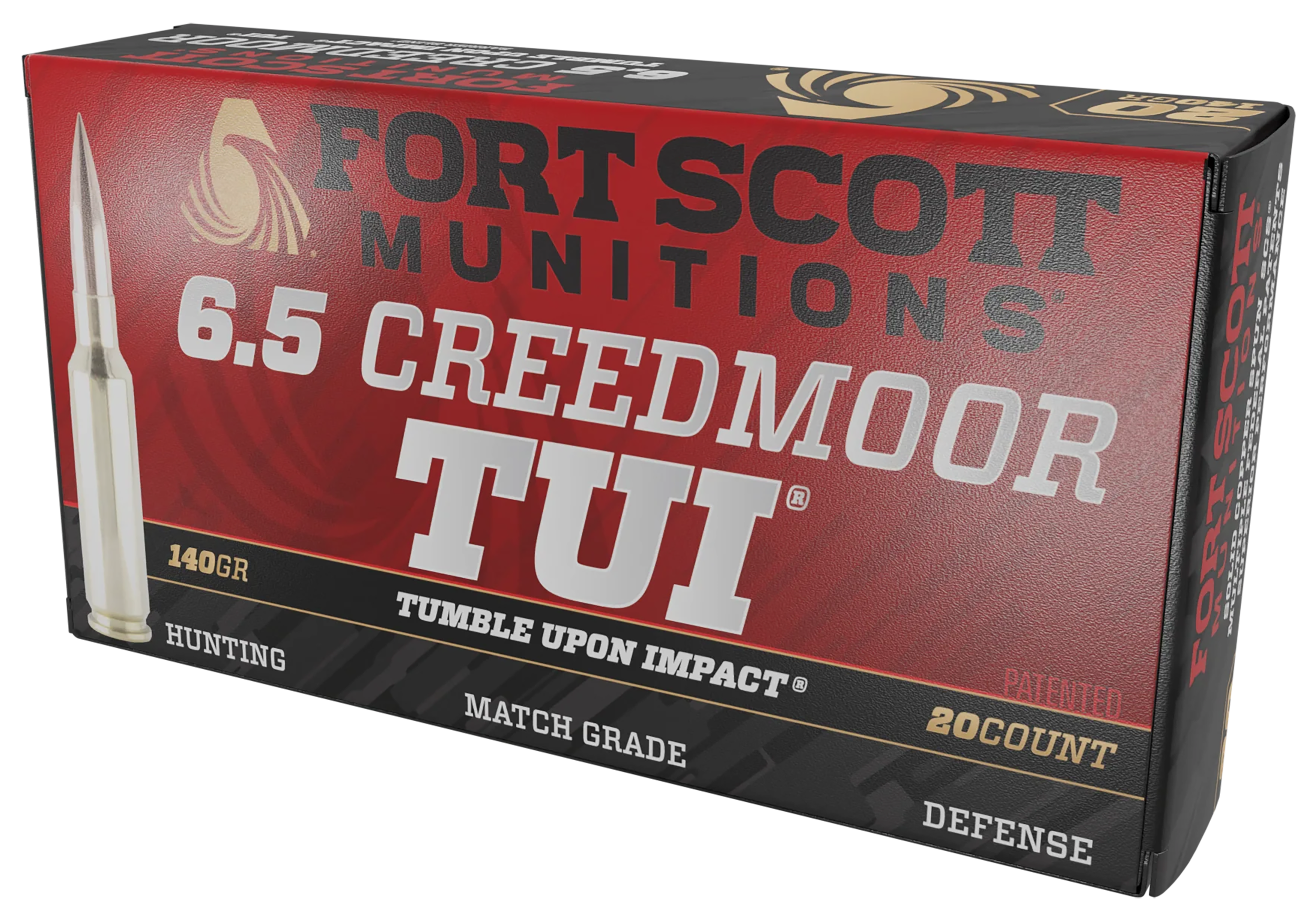 Fort Scott Munitions 65CM-140-SCV2 Tumble Upon Impact (TUI) 6.5Creedmoor 140gr Solid Copper Spun 20 Per Box/10 Case