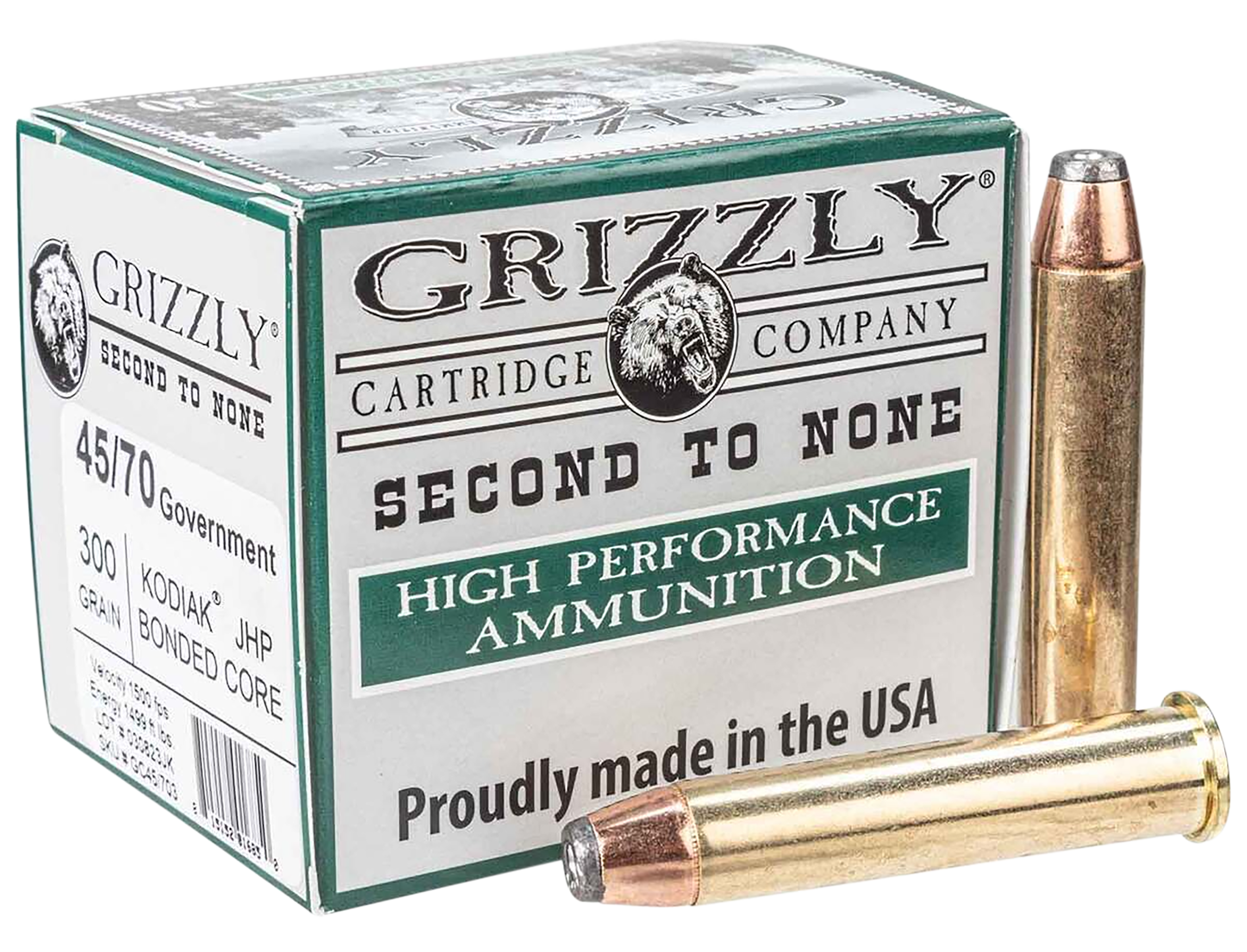 Grizzly Ammo GC45/703   45-70Gov 300gr Jacketed Hollow Point 20 Per Box/10 Case