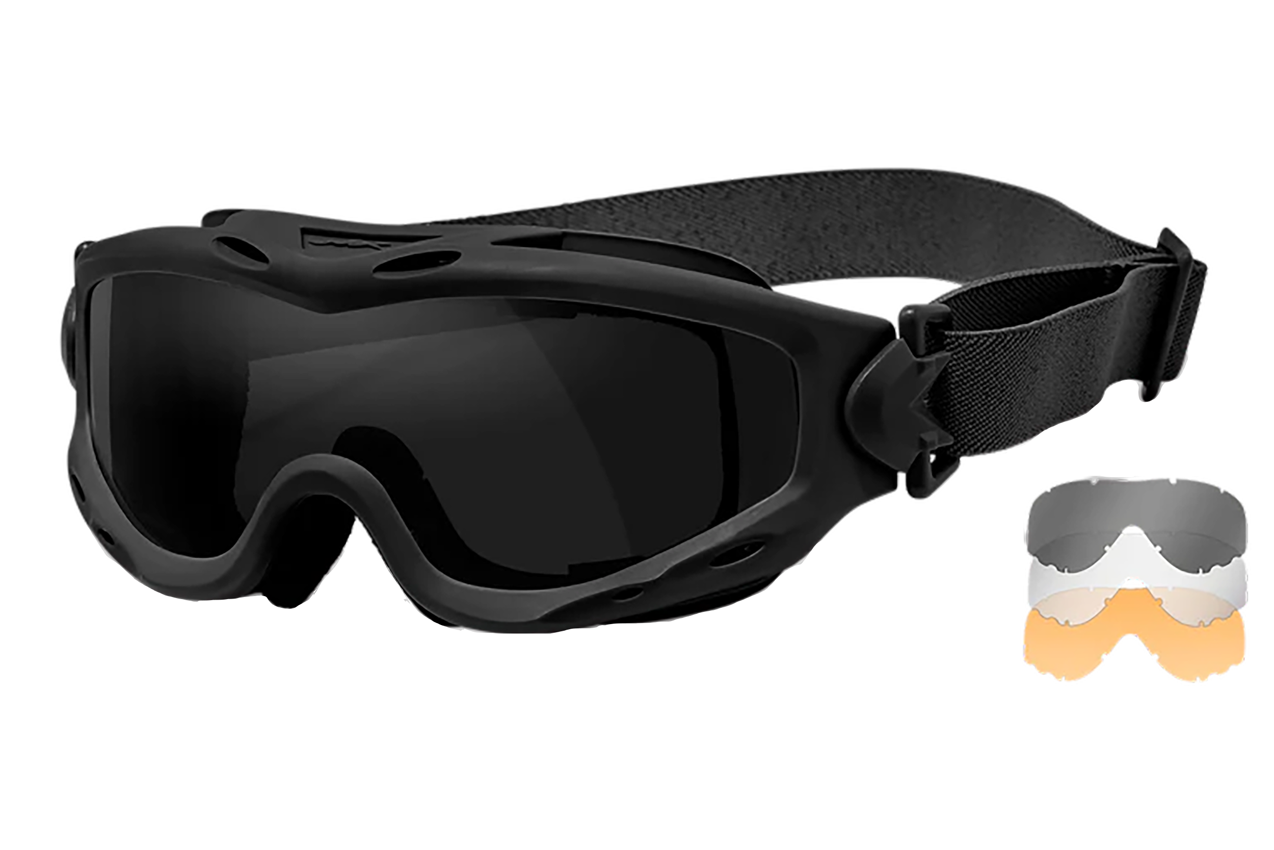 Wiley X SP293B Spear Goggles Smoke Gray/Clear/Light Rust Lens Matte Black Frame