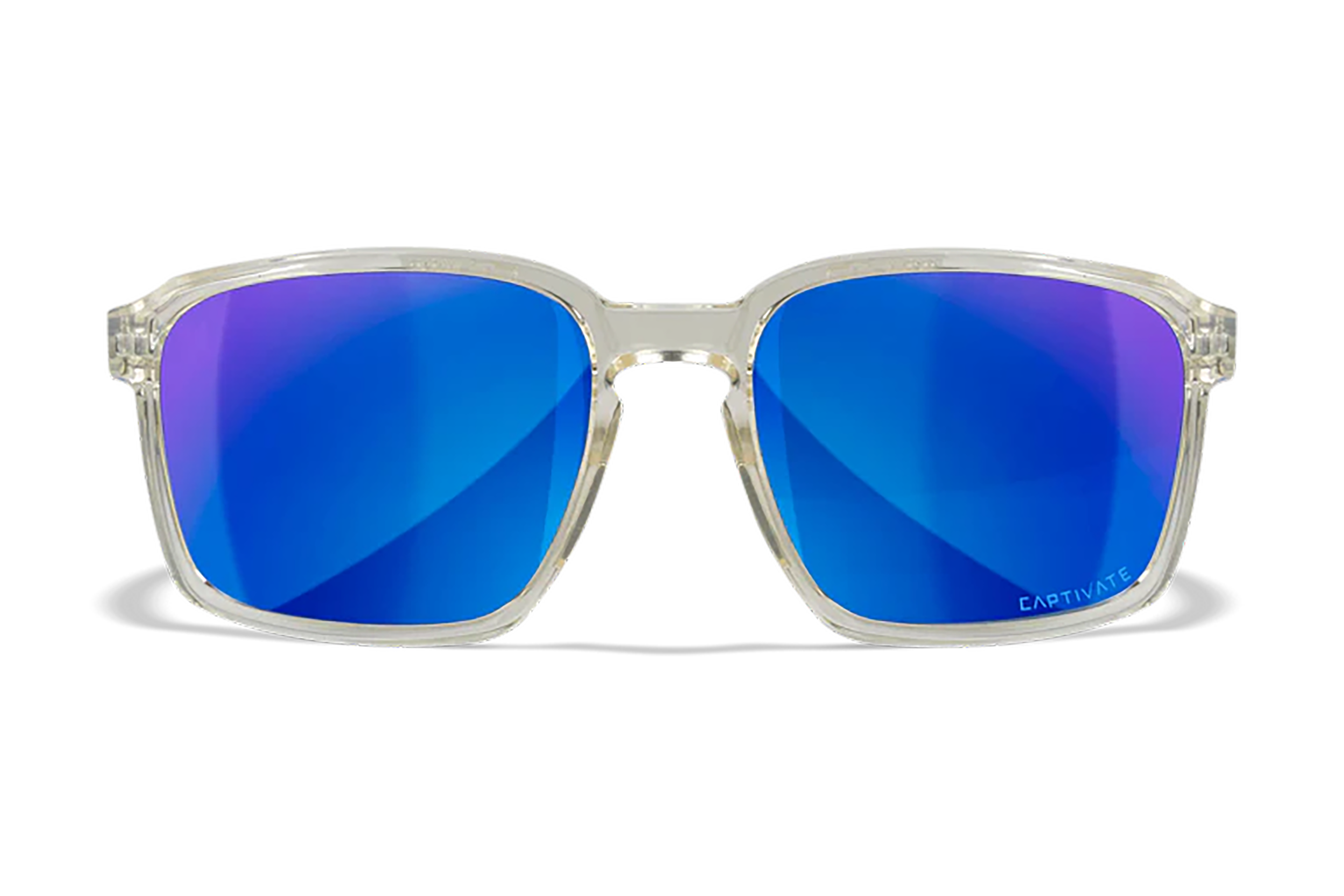 Wiley X AC6ALF09 Alfa  M/L Blue Mirror Lens Polycarbonate Gloss Clear Crystal Frame Frame
