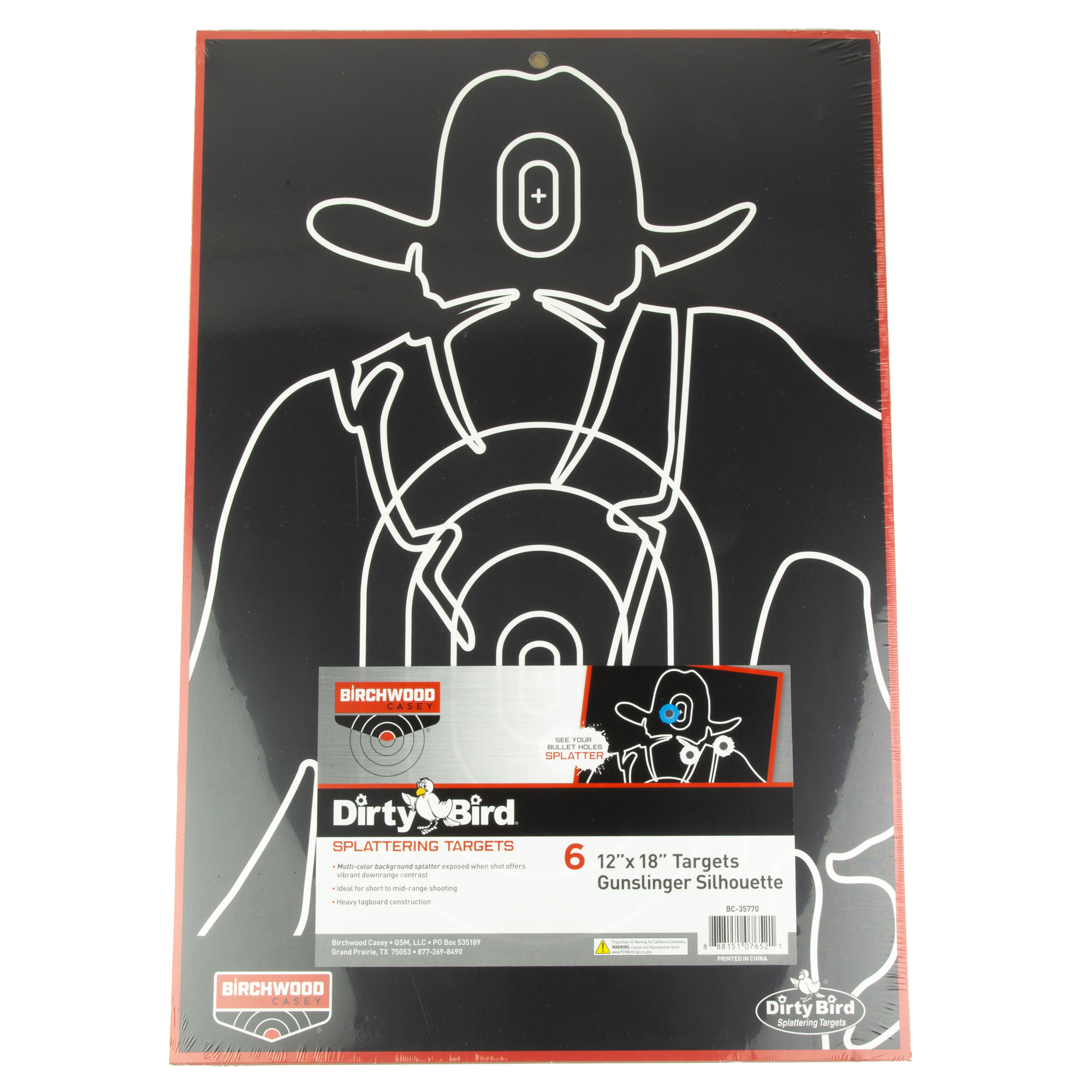 Birchwood Casey Dirty Bird Gunslinger Silhouette 12x18" 6pk