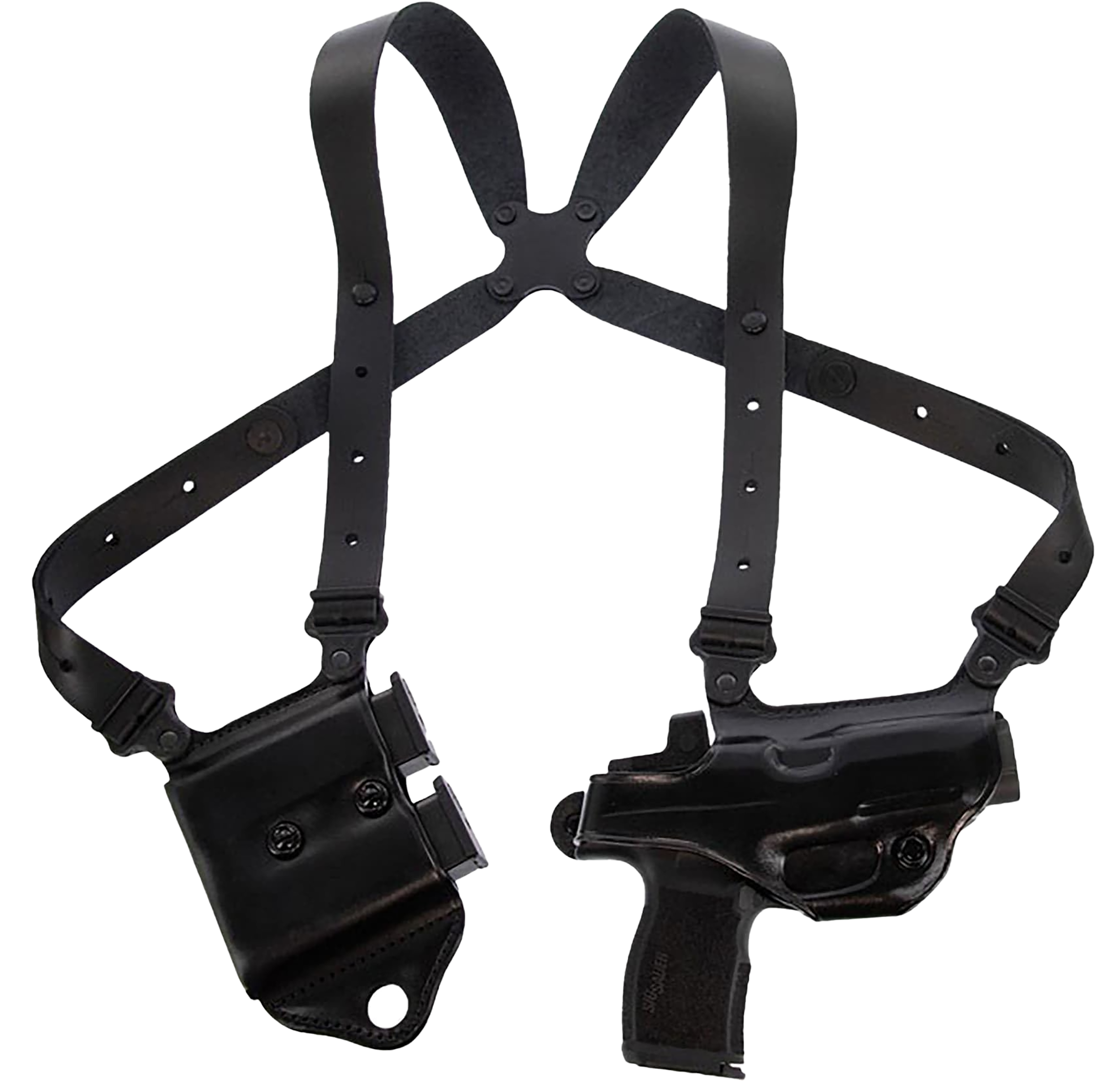 Galco MCII894RB Miami Classic II Shoulder System Shoulder Fits Chest Up To 56"/Sig P365 X Macro Black Steerhide  Right Hand