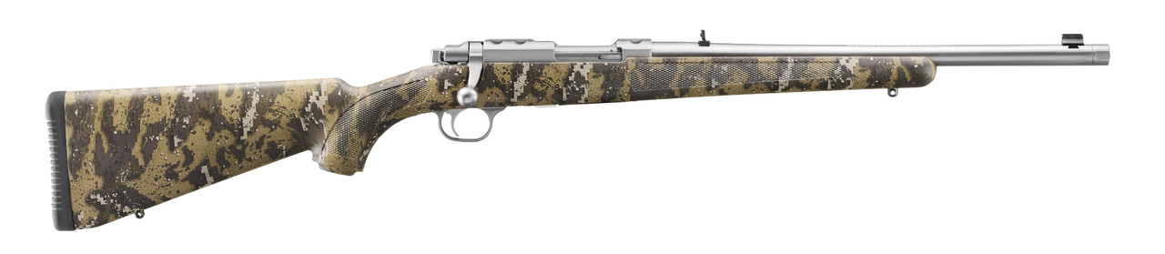 Ruger, 77/44, 44 Rem Mag, 16.6in, 4+1, Brushed Stainless, Desolve Camo